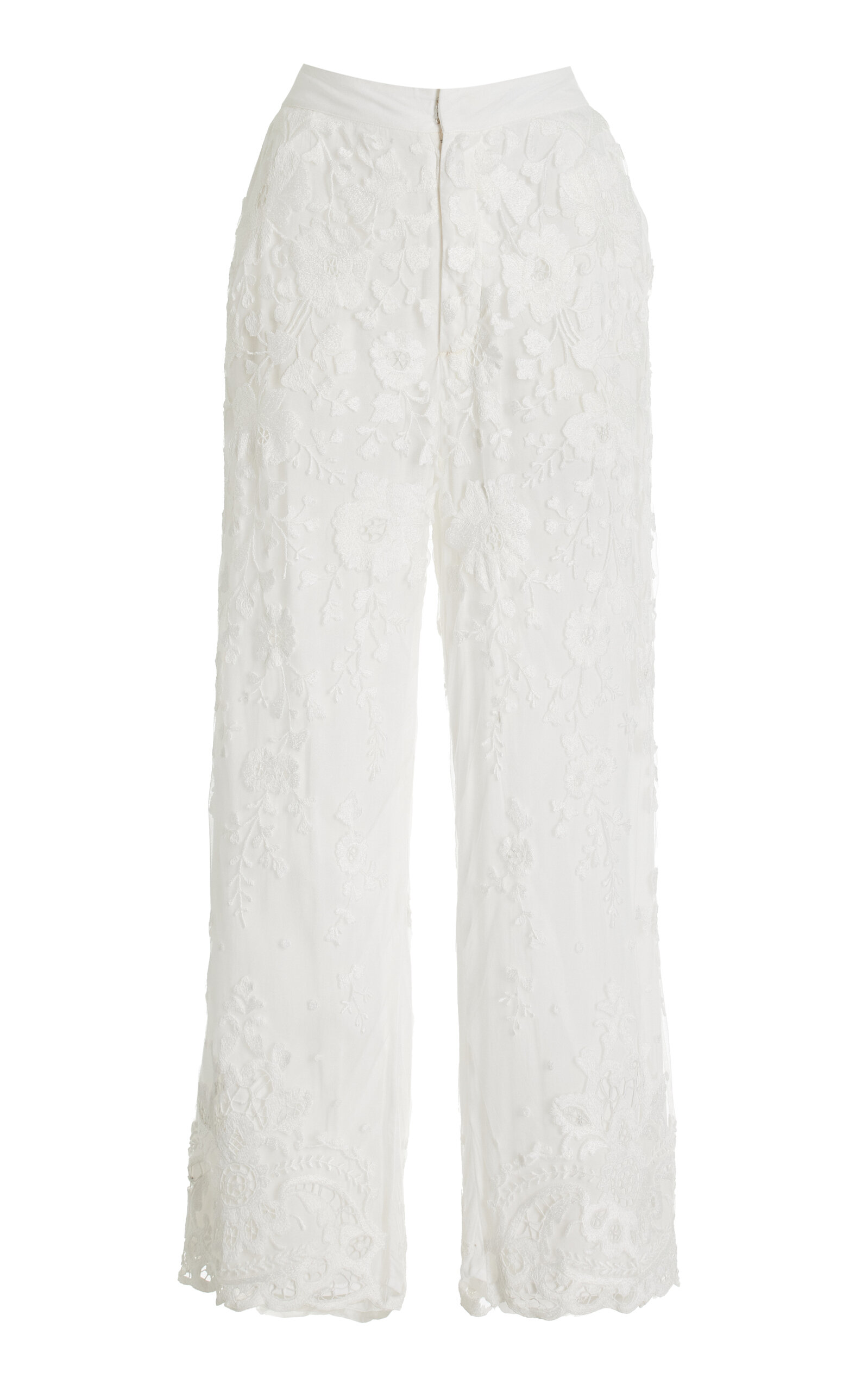 Ena Embroidered Lace Wide-Leg Pants