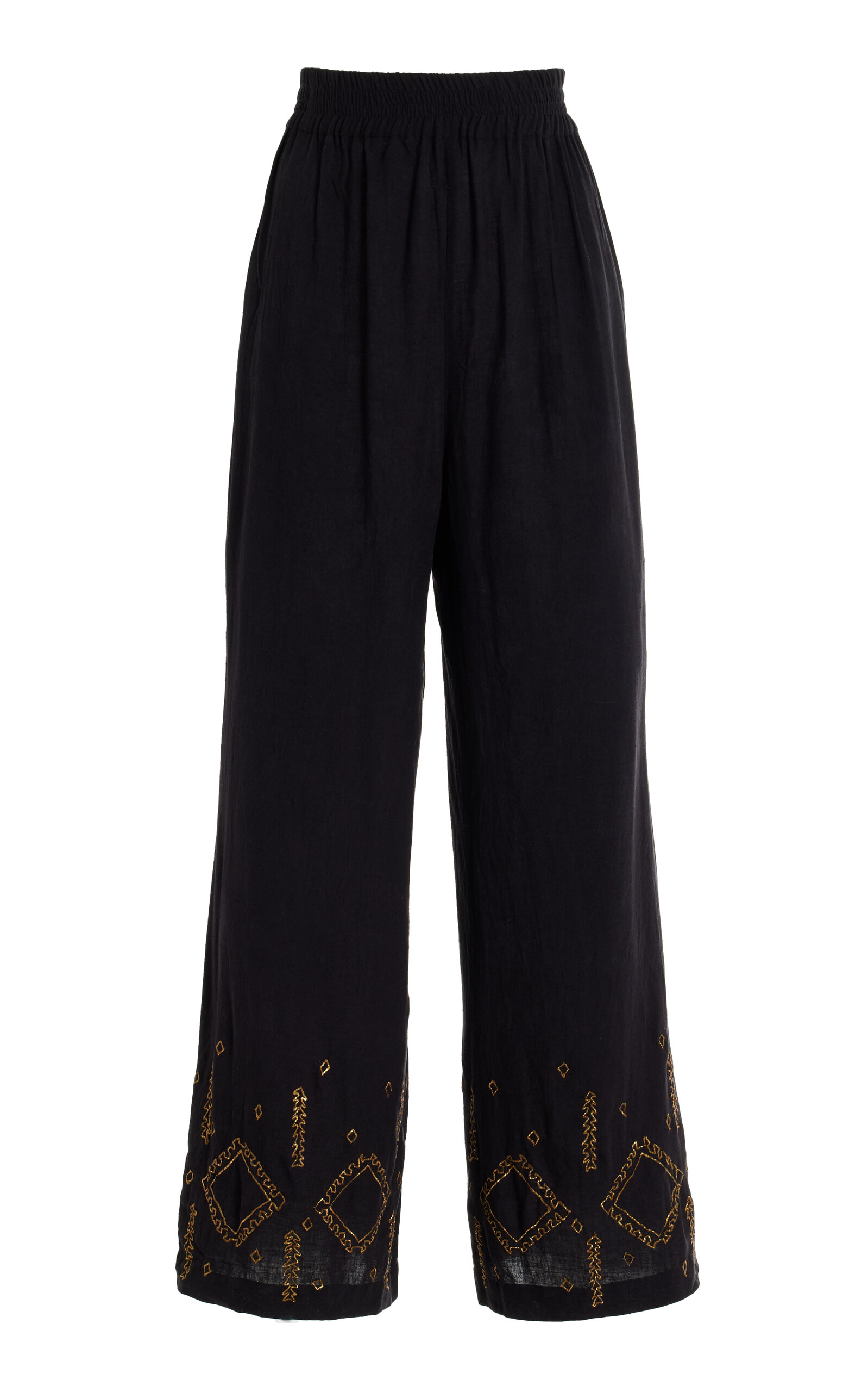 Shop All That Remains Cleo Silk Wide-leg Pants In Black