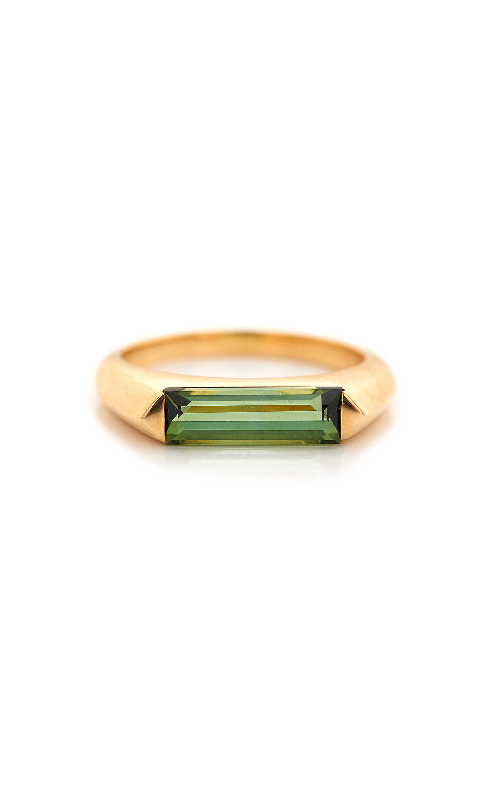 Shop Yi Collection 18k Yellow Gold Tourmaline Ring In Green