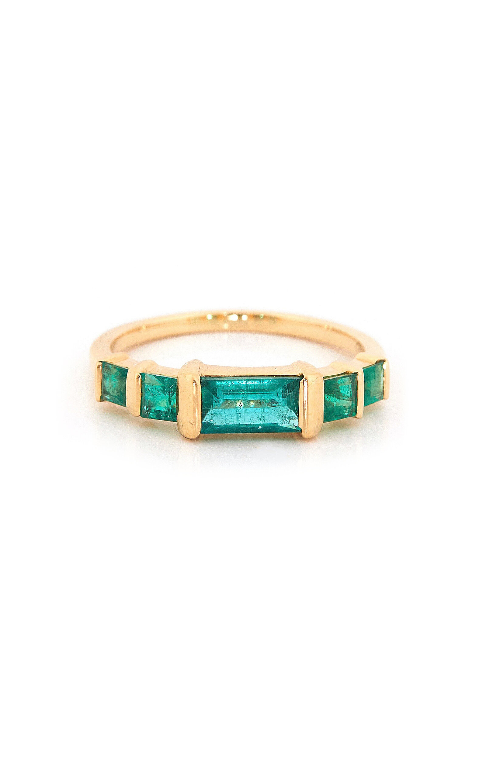 Shop Yi Collection 18k Yellow Gold Emerald Ring In Green