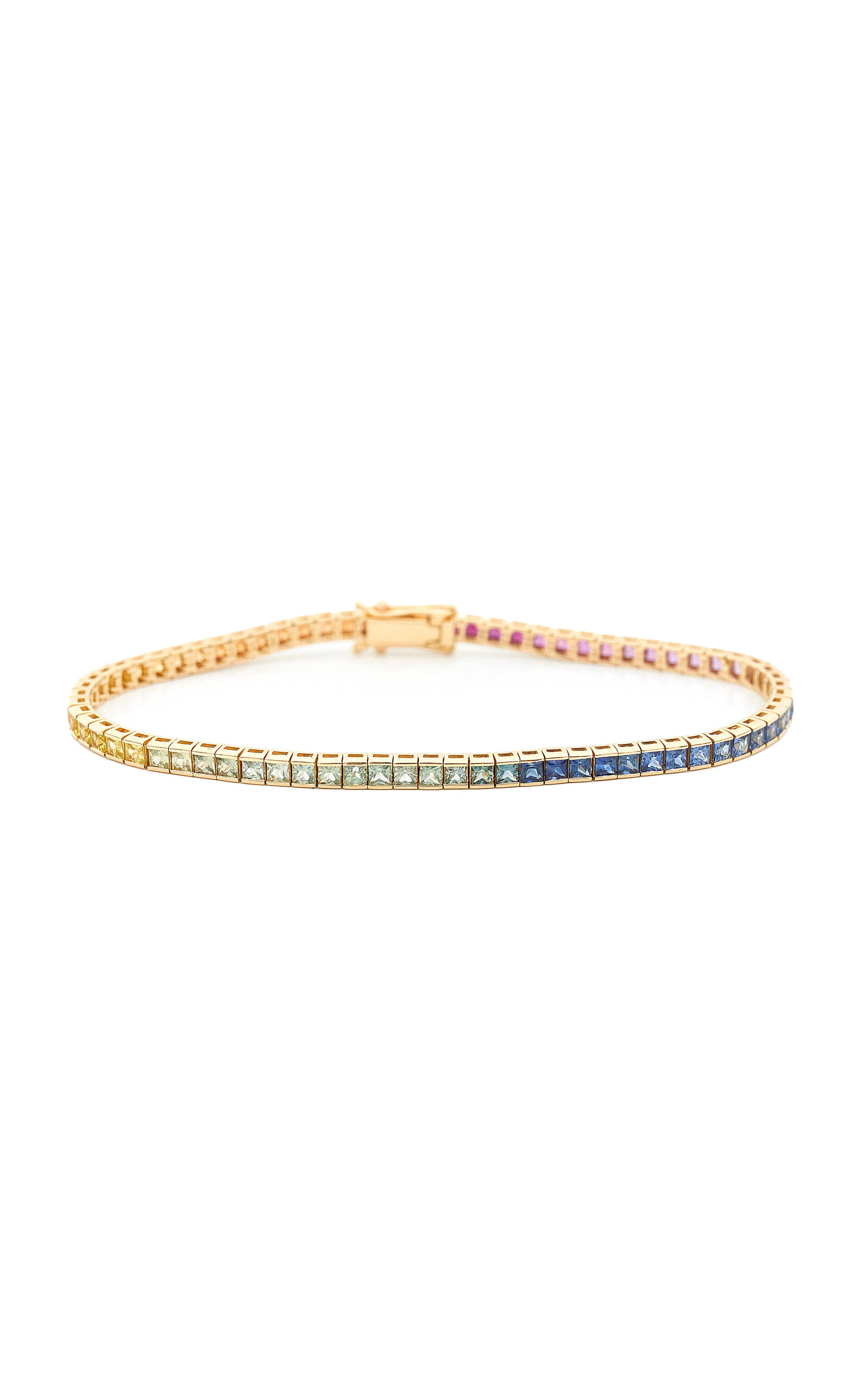 Shop Yi Collection 18k Yellow Gold Sapphire Bracelet In Multi