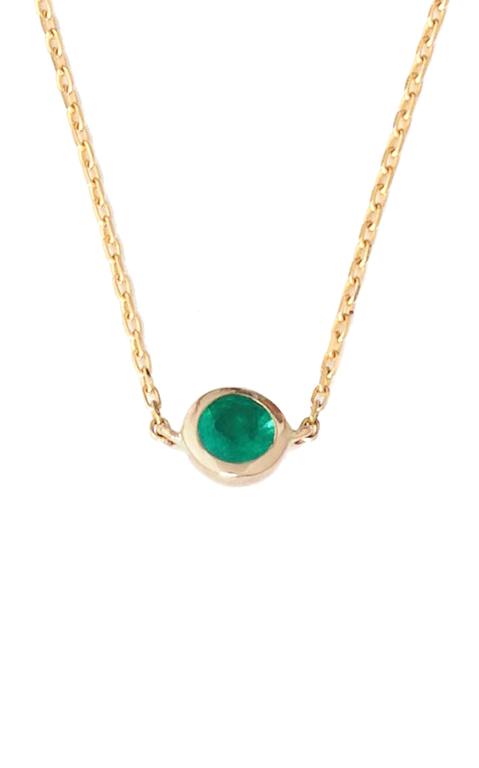 18K Yellow Gold Emerald Necklace