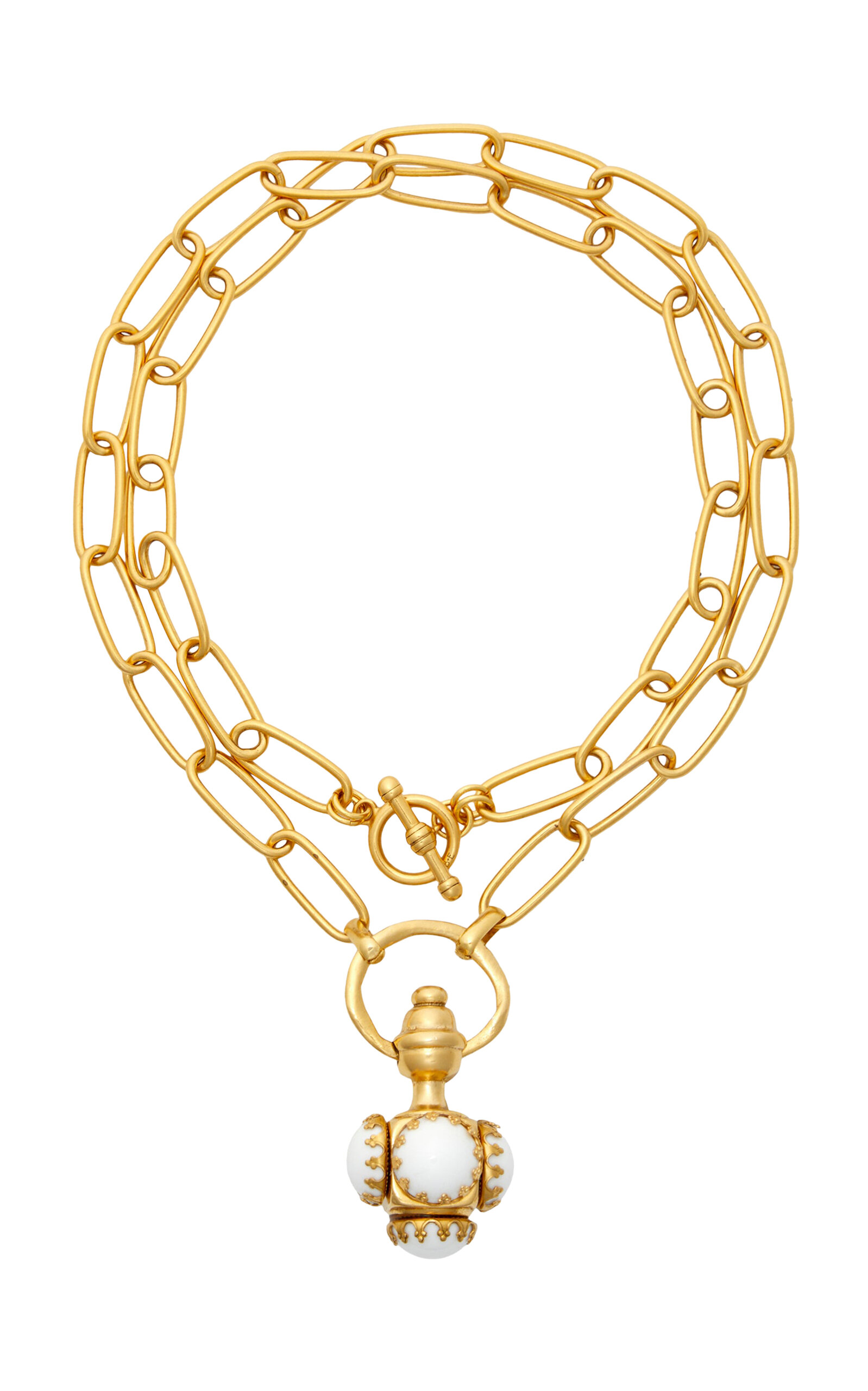Crosby 24K Gold-Plated Glass Cabachon Necklace