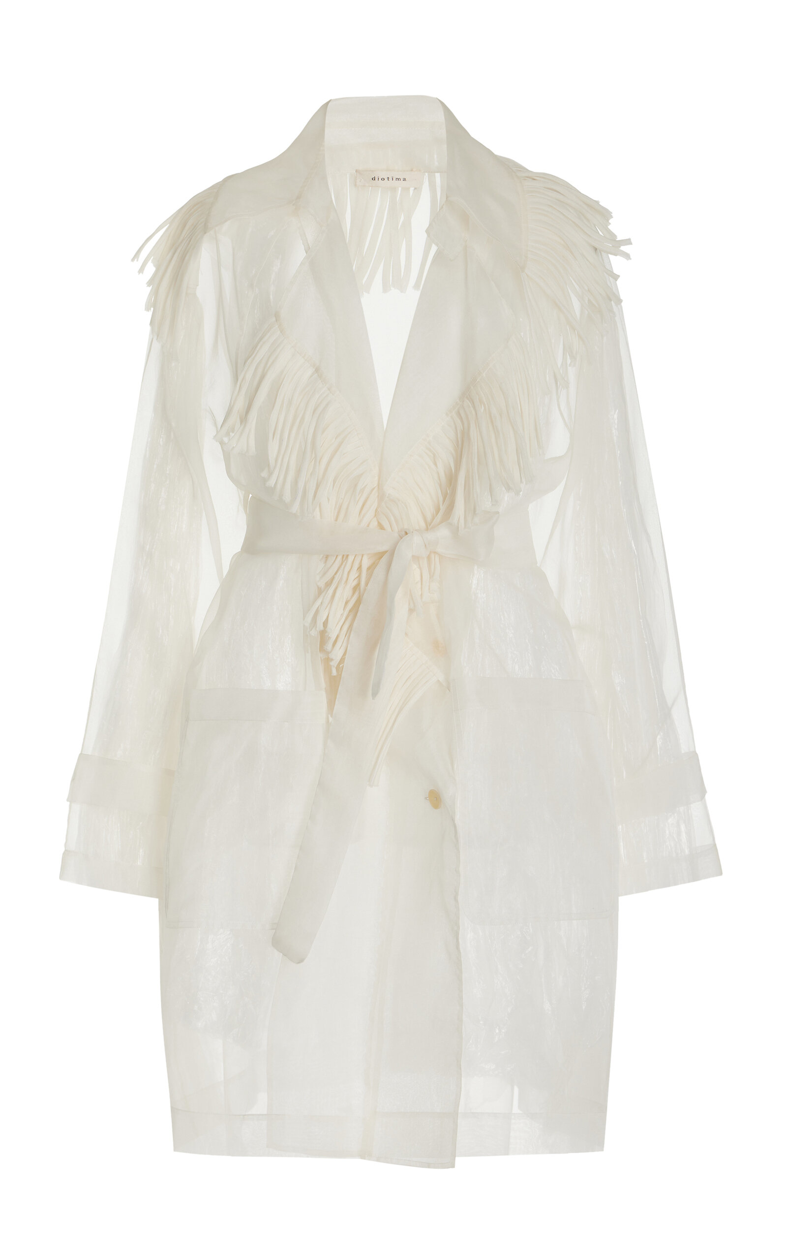 Shop Diotima Commission Silk Coat In White