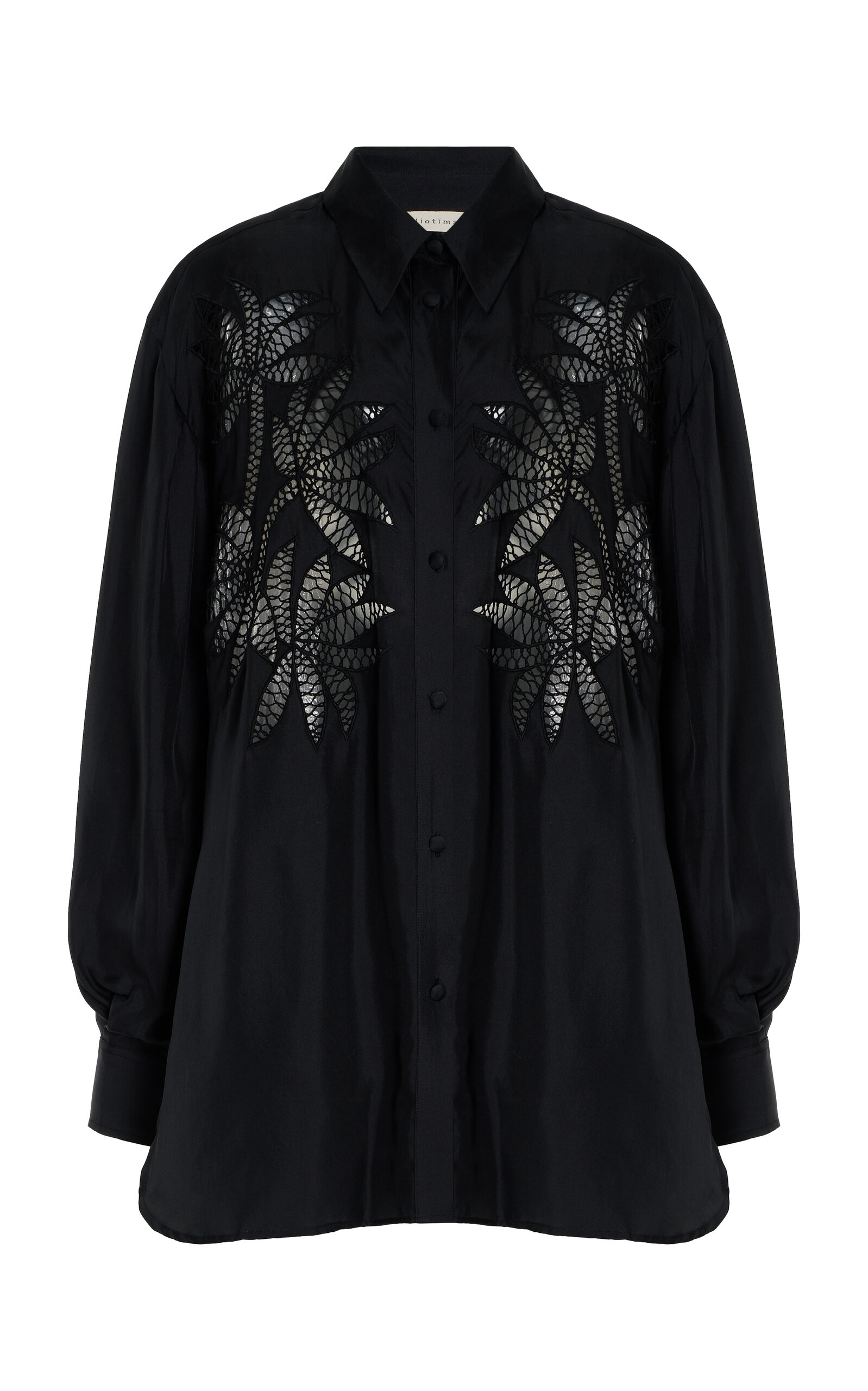 Shop Diotima Long Silk Shirt In Black