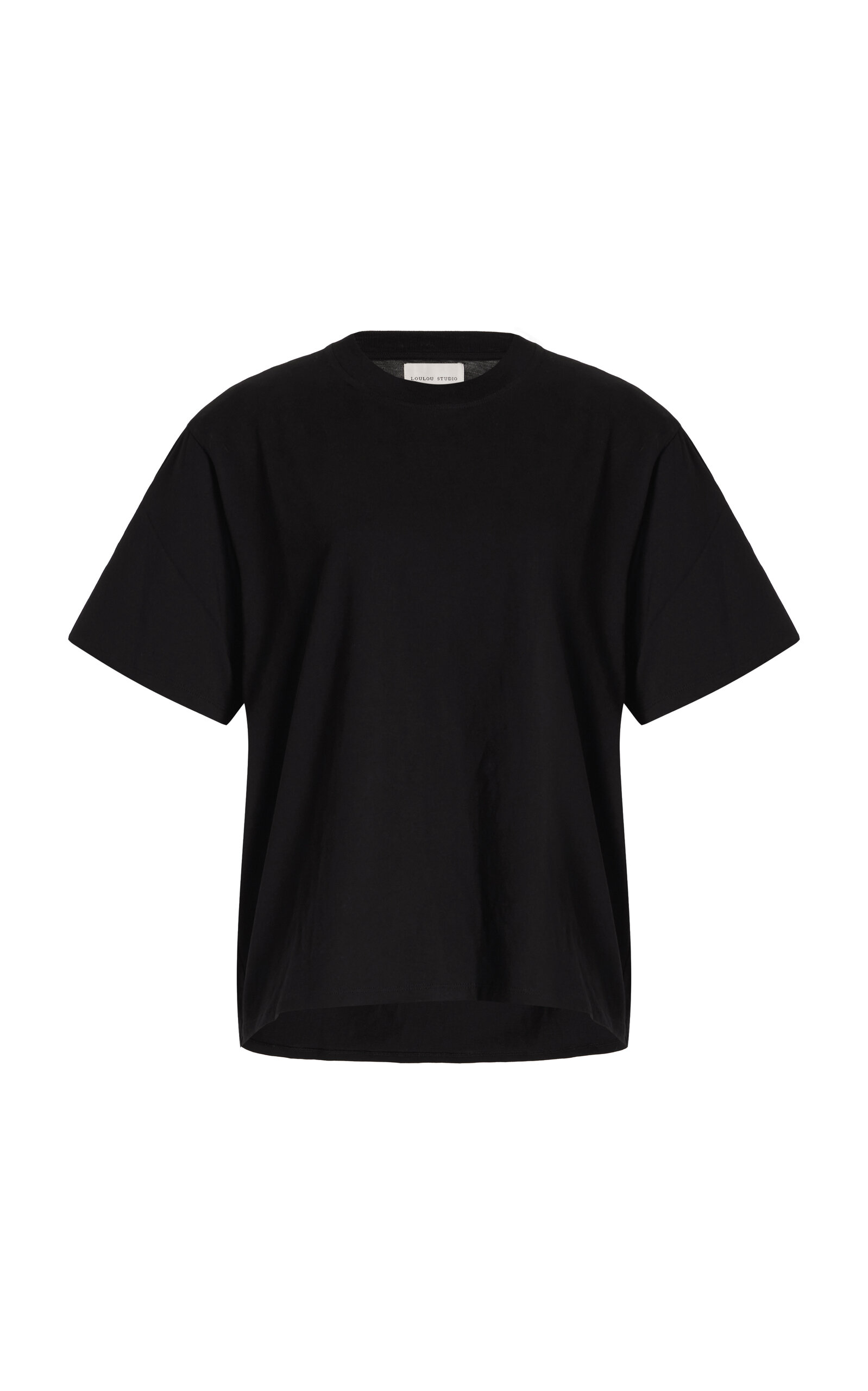 Shop Loulou Studio Cotton T-shirt In Black