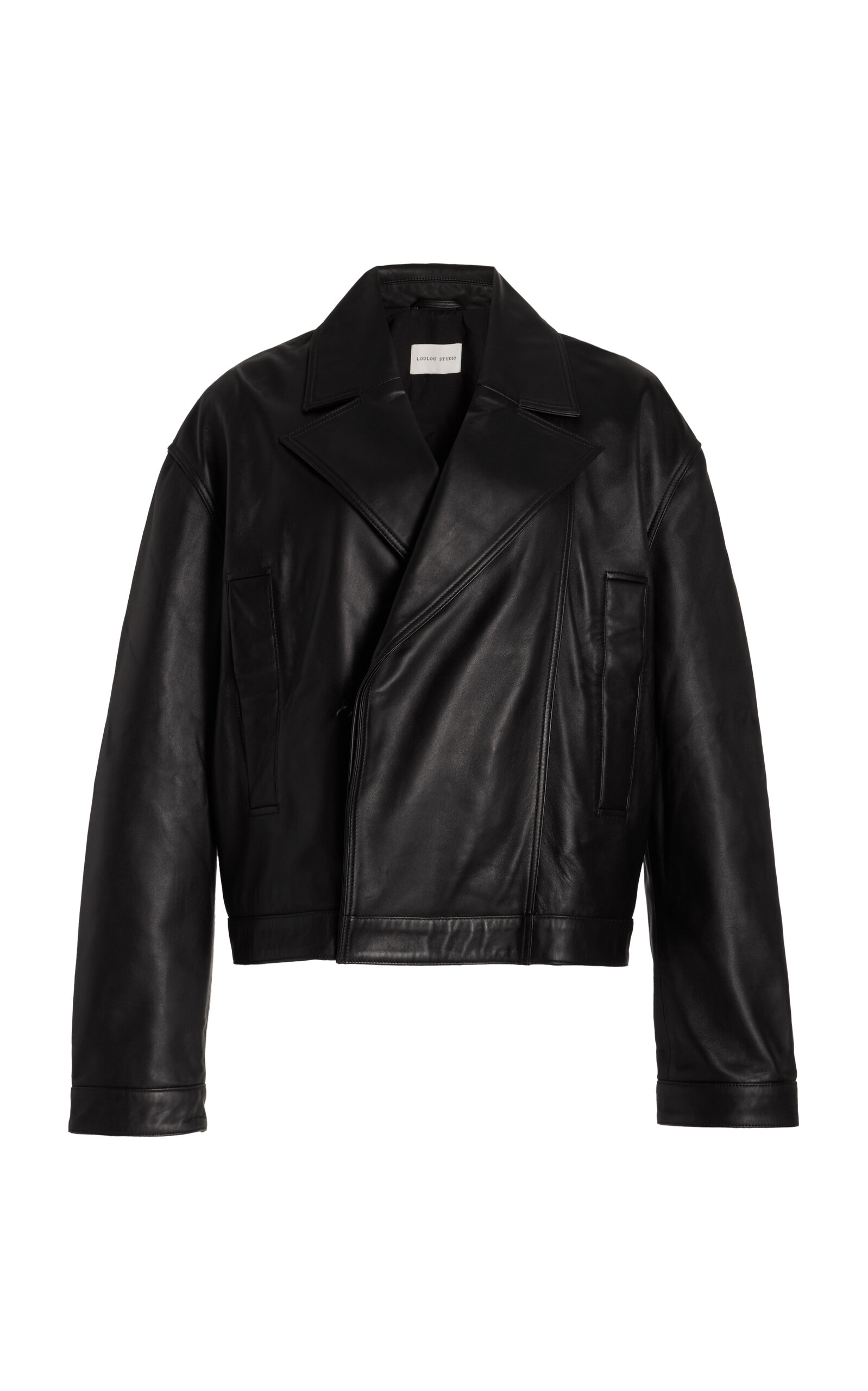 Shop Loulou Studio Leather Jacket In Black