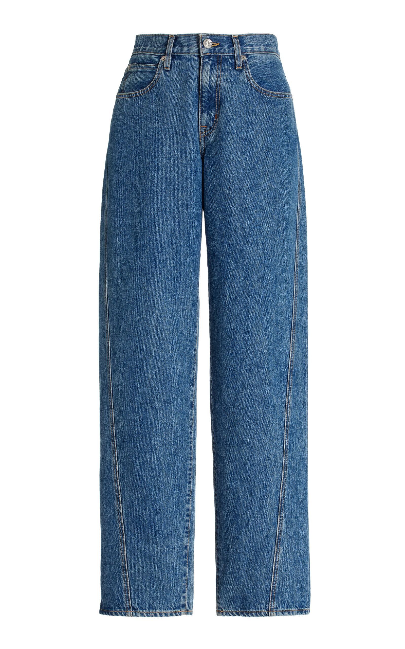 SLVRLAKE TESS LONG RIGID LOW-RISE WIDE-LEG JEANS 