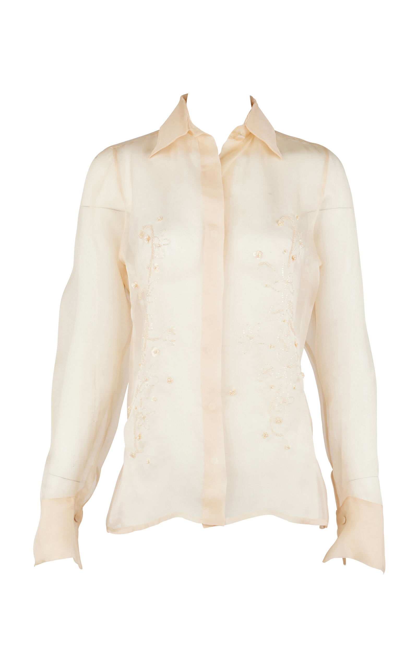 Aster Hand-Embroidered Organza Blouse