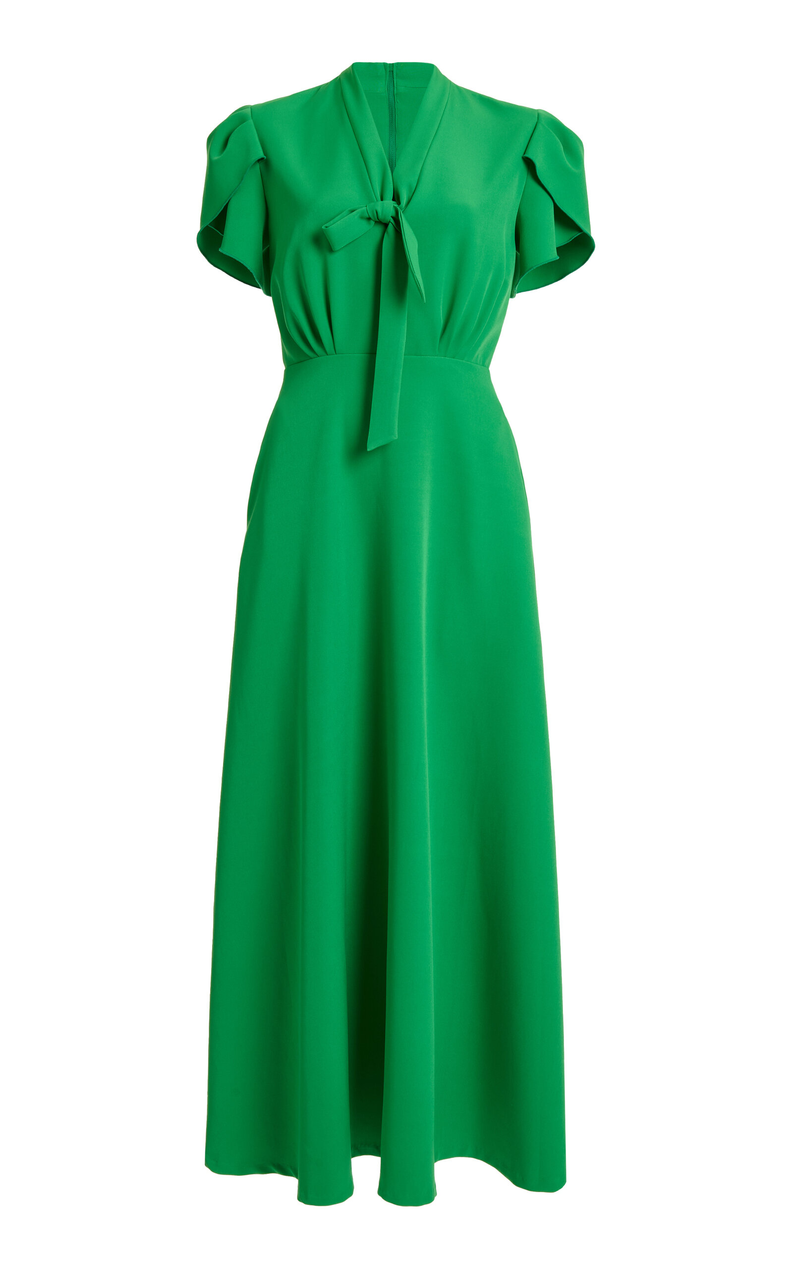 Naknia Satin A-line Shirt Midi Dress