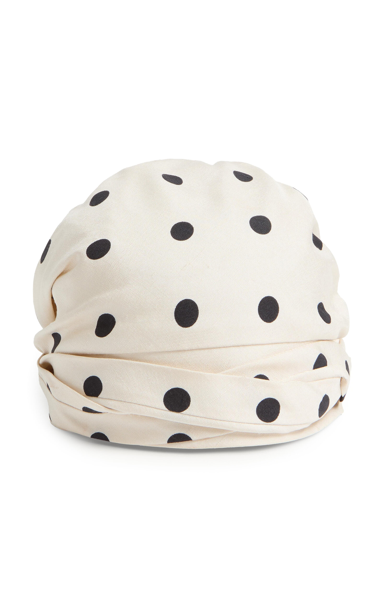 Polka-Dot Silk-Shantung Hair Wrap