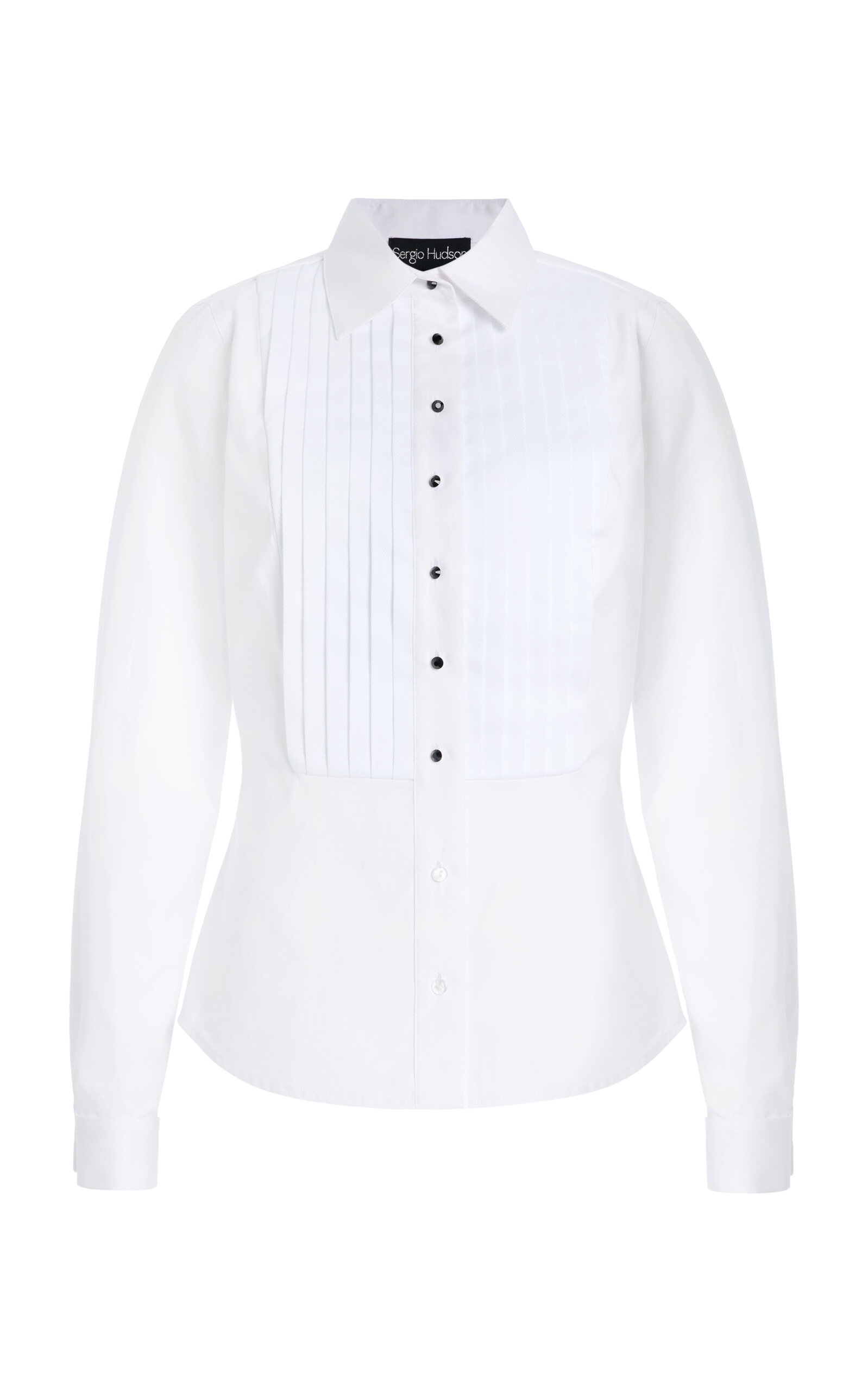 Pleated Cotton Tuxedo Shirt