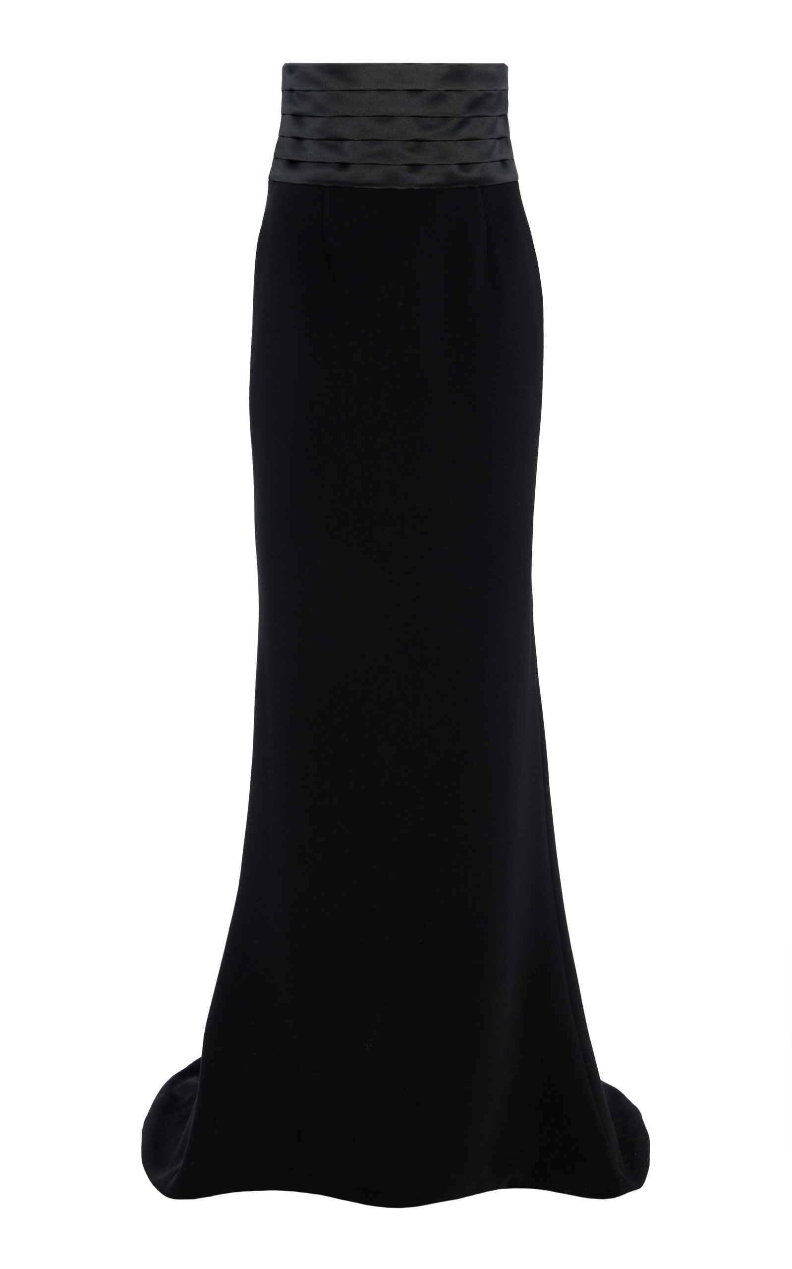 Cumberbund-Detailed Stretch-Crepe and Satin Maxi Evening Skirt