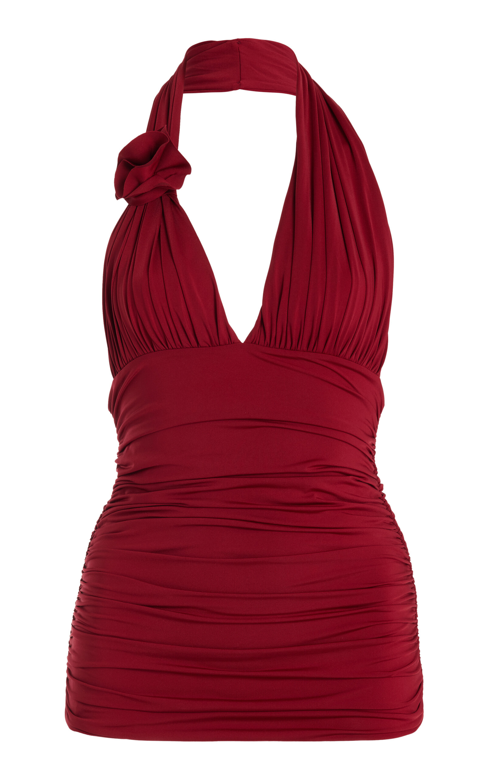 Exclusive Galini Ruched Jersey Halter Top