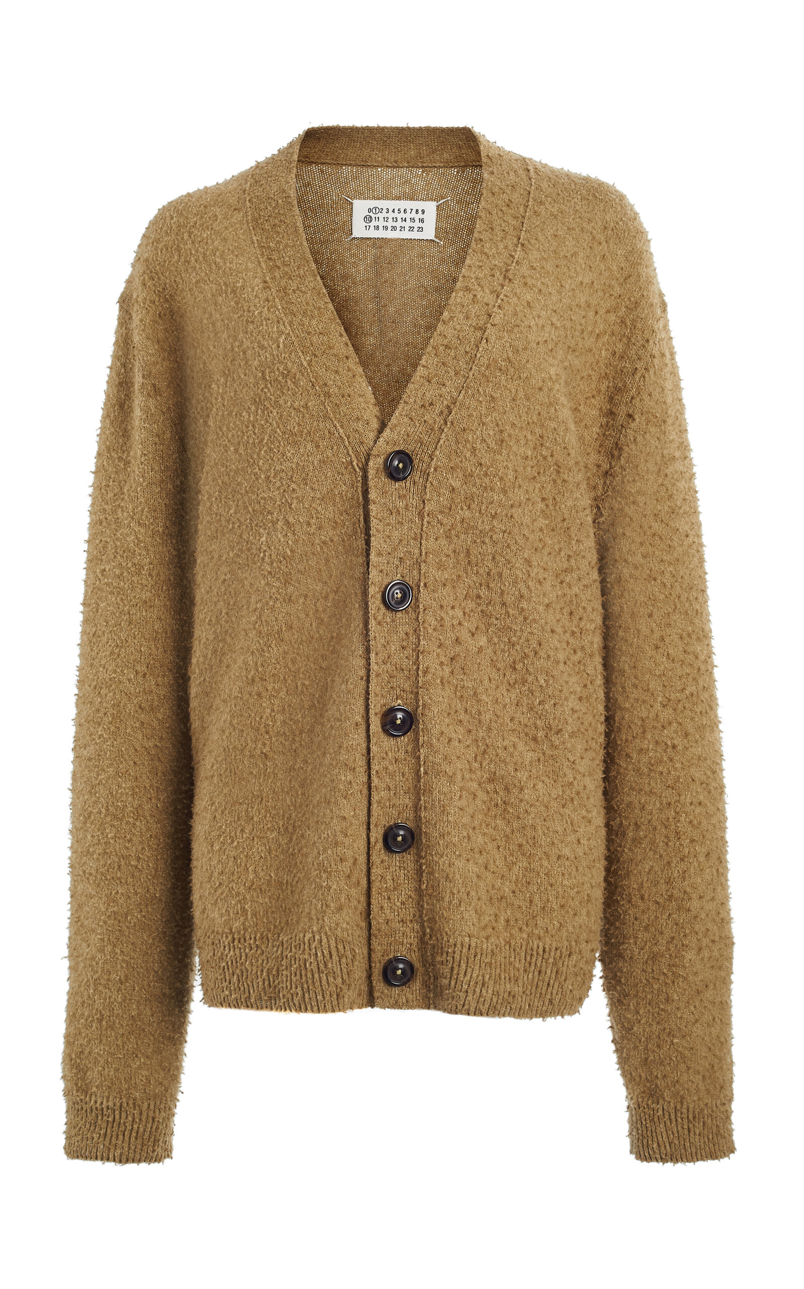 MAISON MARGIELA TEXTURED KNIT WOOL-COTTON CARDIGAN 