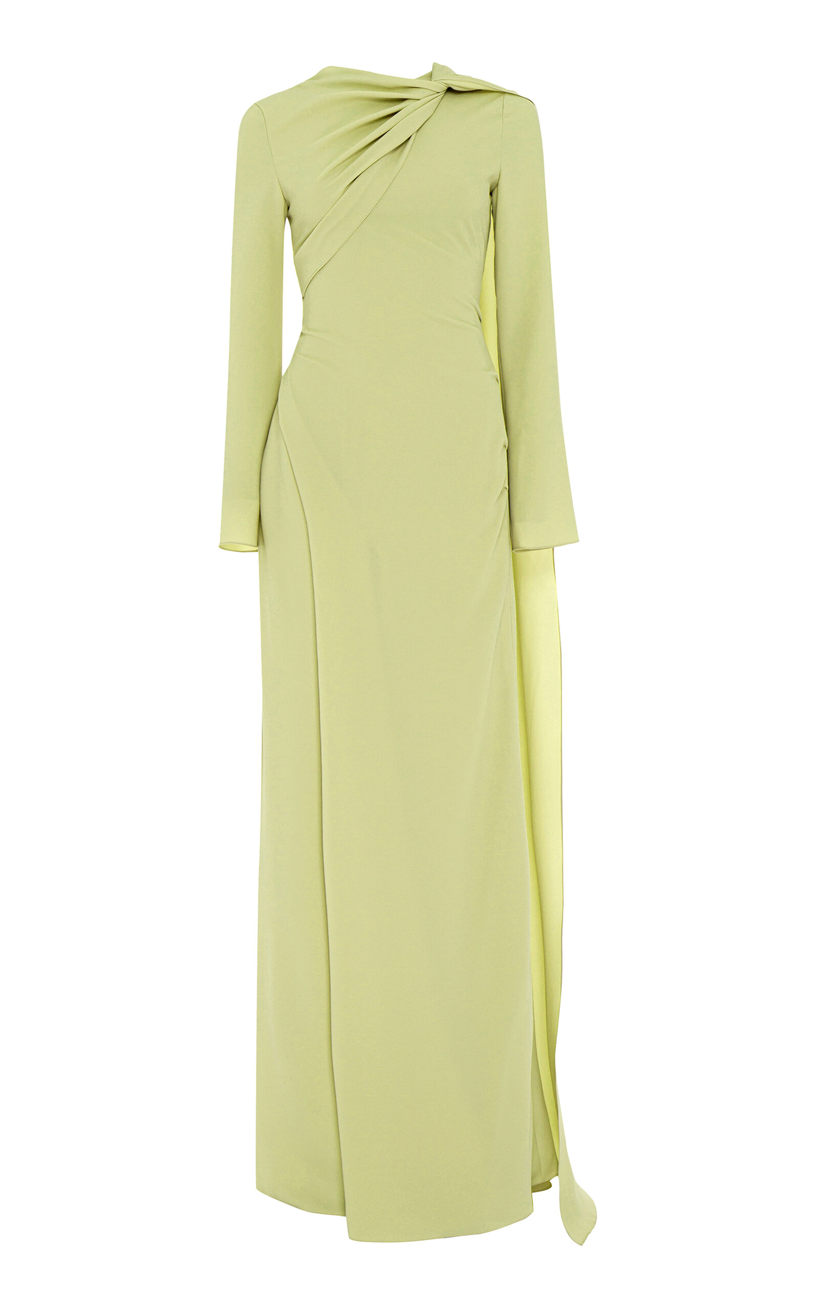 Cape-Detailed Silk Crepe Gown