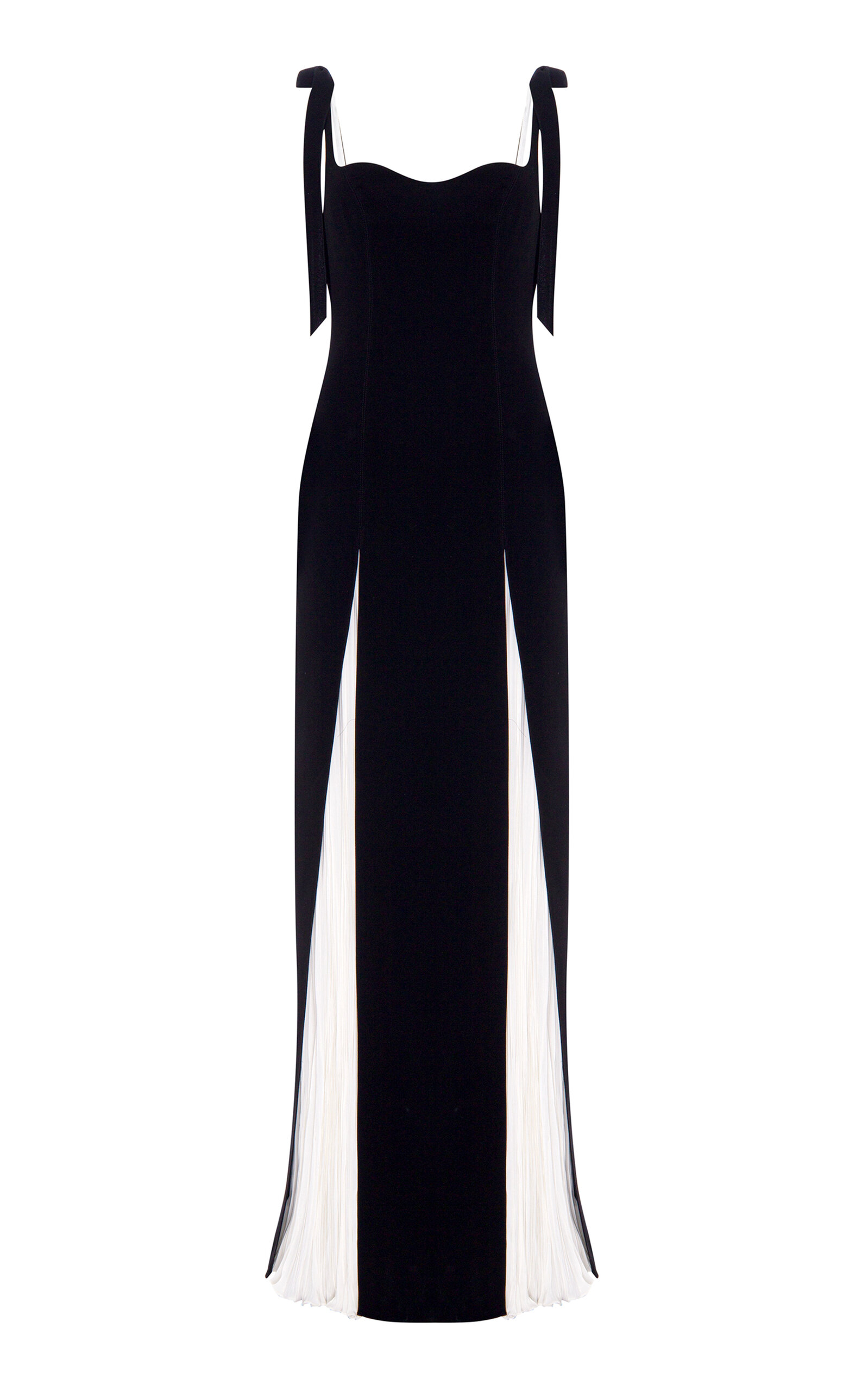 Shop Marmar Halim Slit-detailed Silk Crepe-chiffon Gown In Black