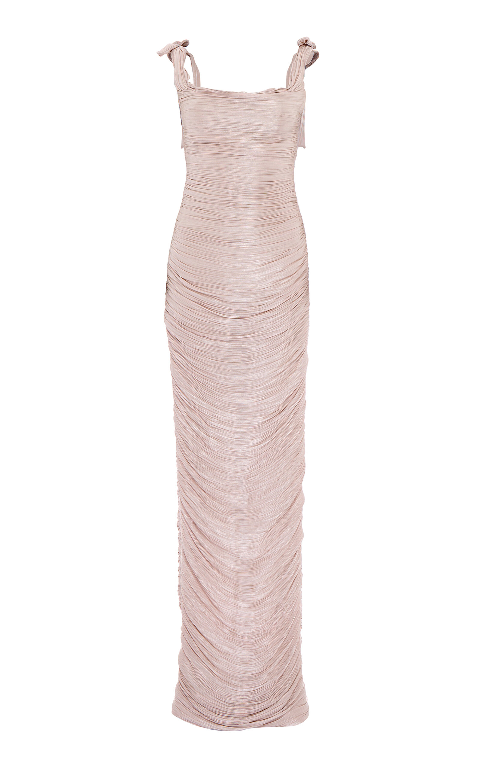 Ruched Silk Satin Gown