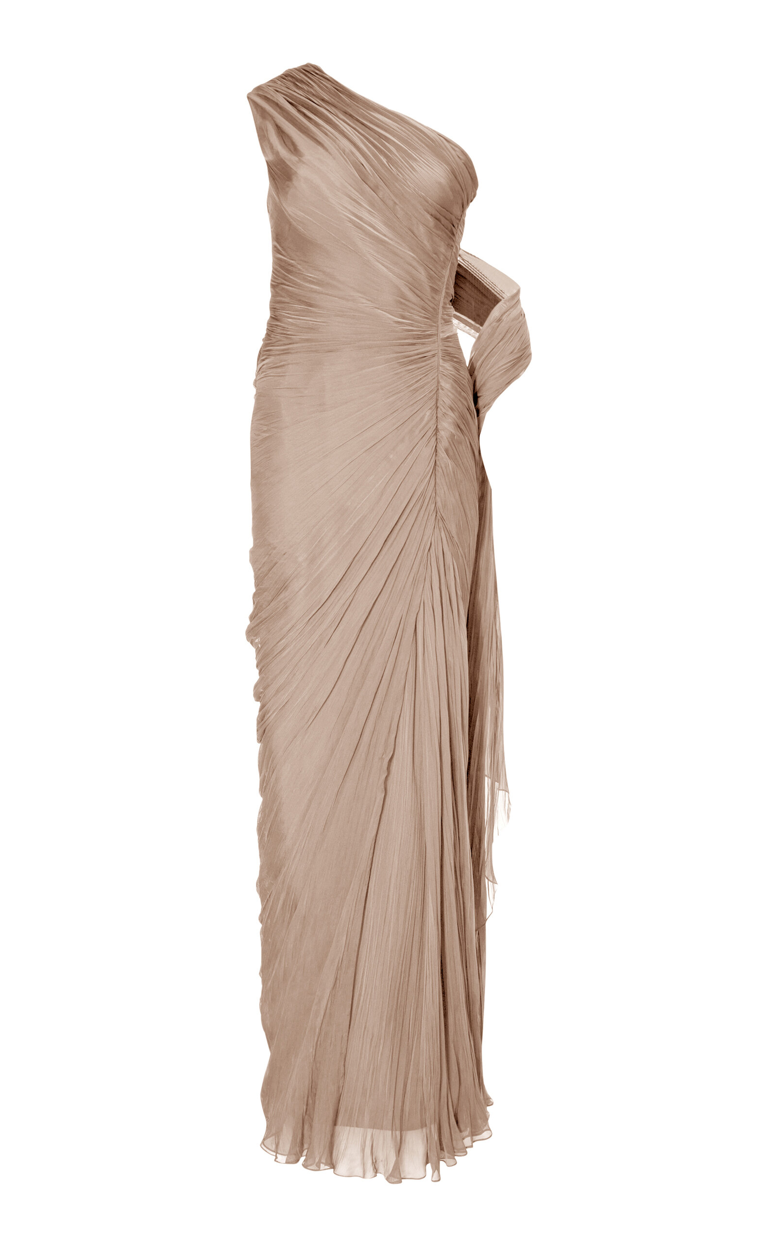 Draped Silk Chiffon Gown