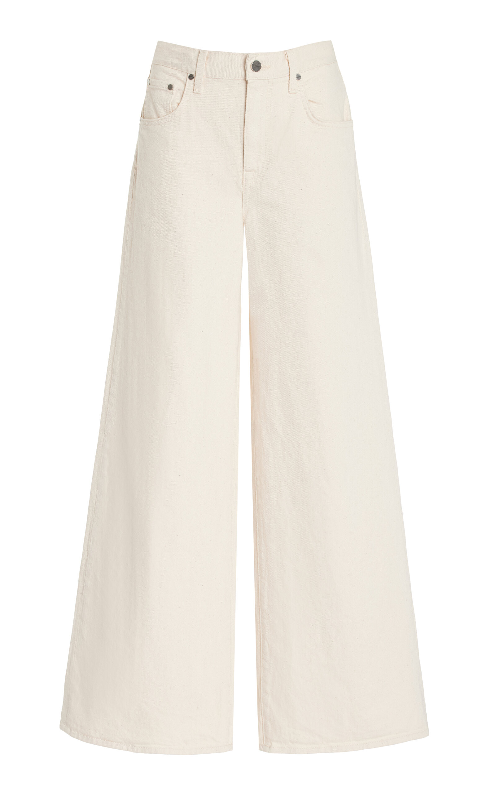 Shop Twp Tiny Dancer Mid-rise Wide-leg Jeans In Neutral