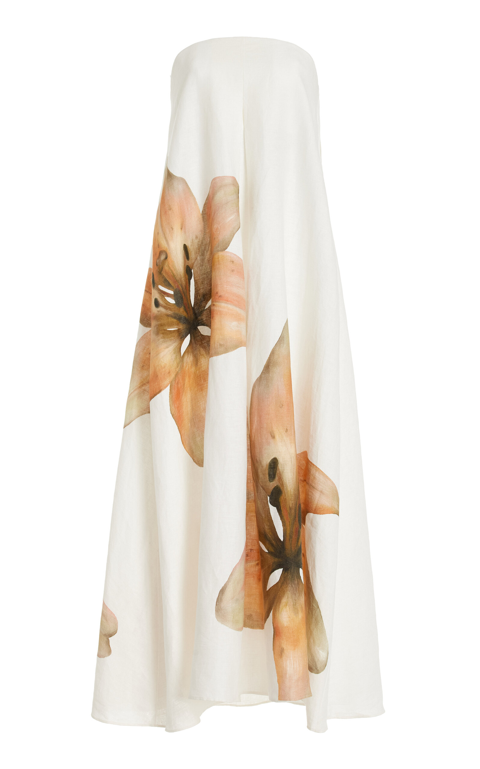 SIGNIFICANT OTHER PARISA STRAPLESS PRINTED LINEN MAXI DRESS 