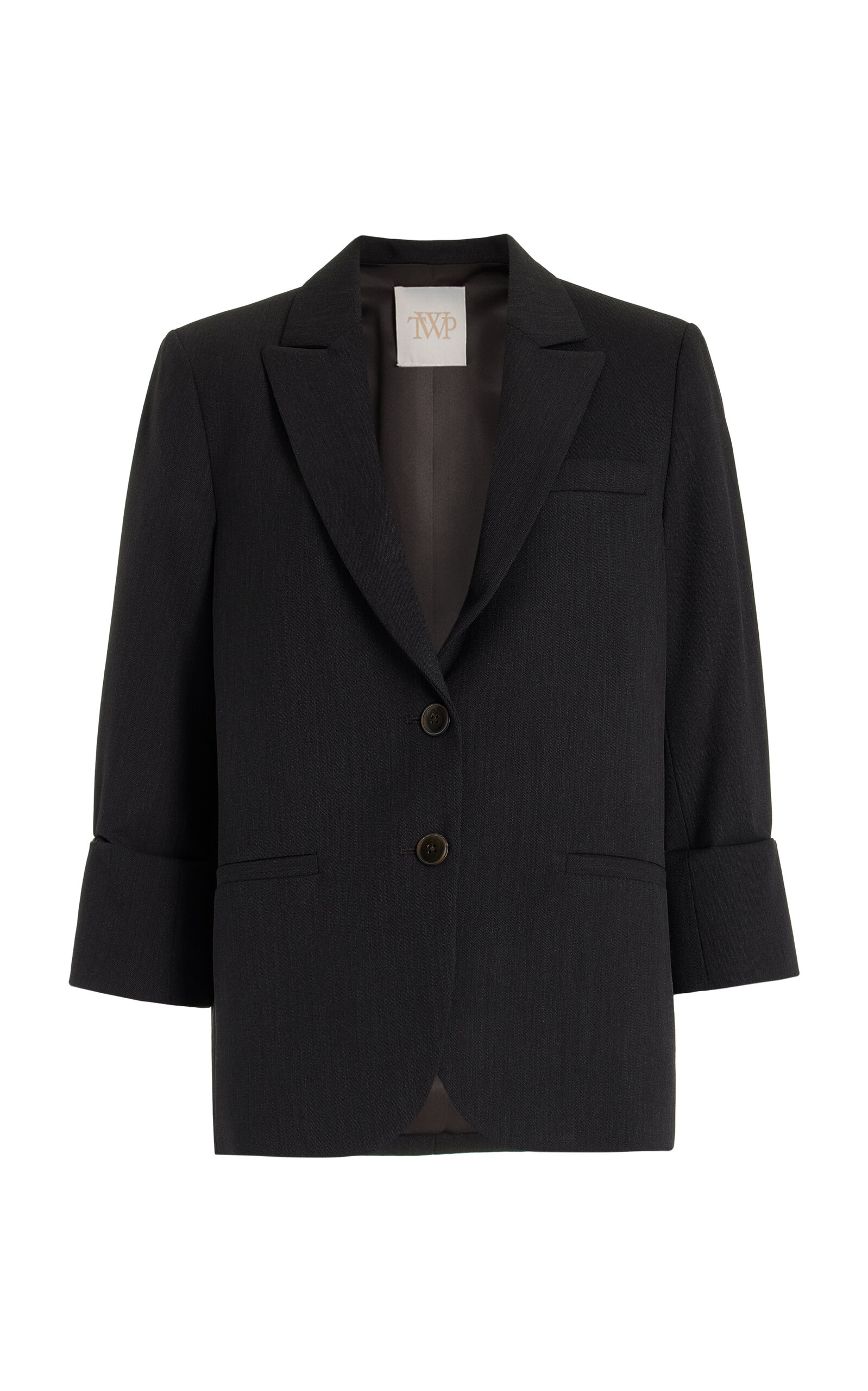 Shop Twp Boyfriend Wool Blazer In Dark Grey