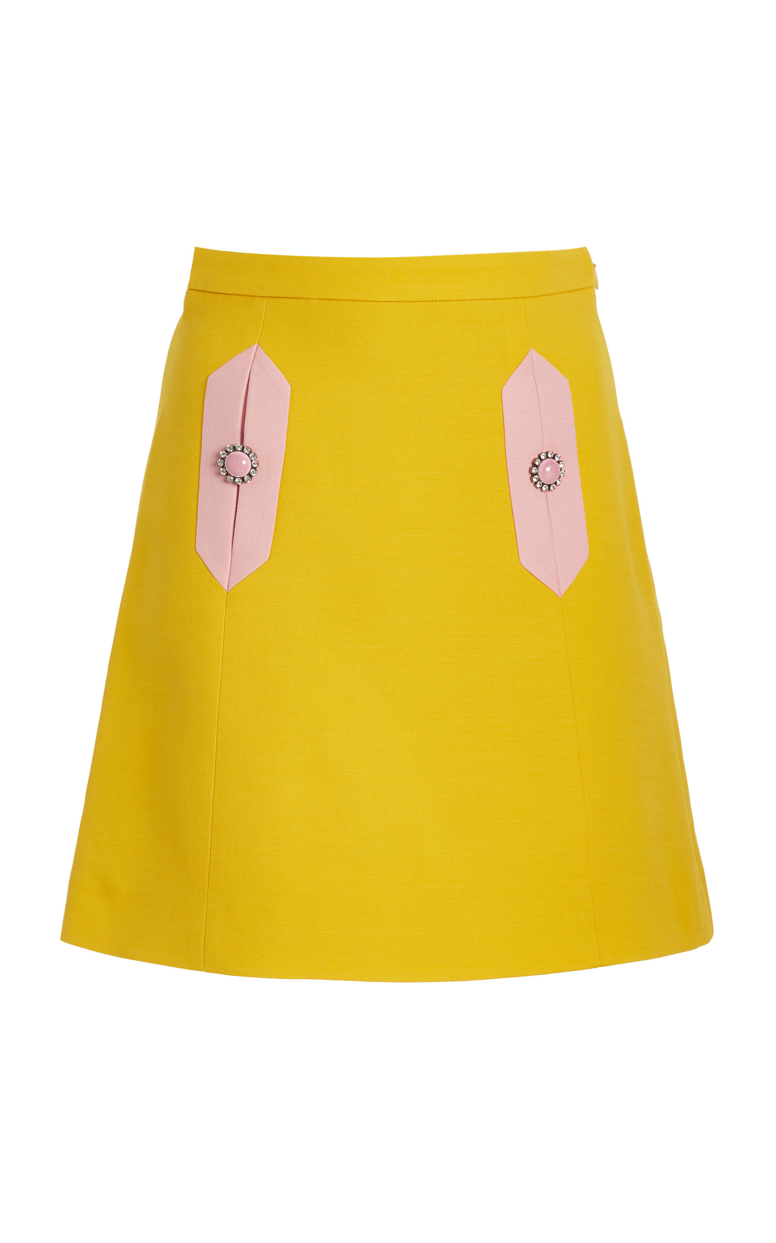 Wool-Silk Crepe Mini Skirt