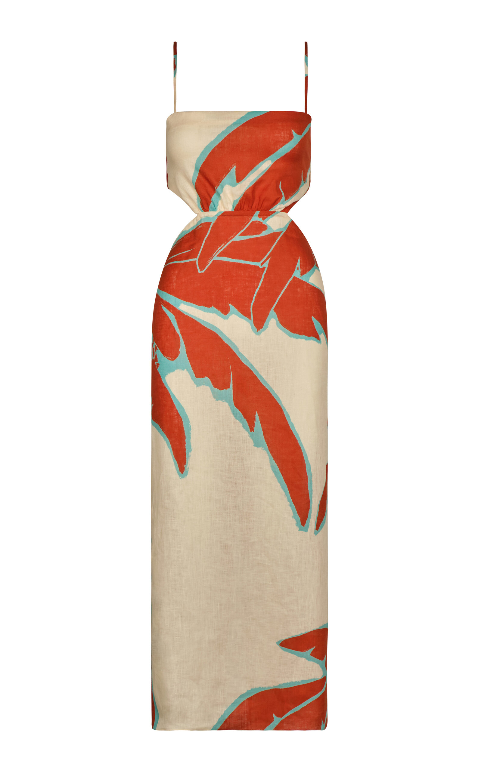 Tactile Winds Printed Linen Midi Dress
