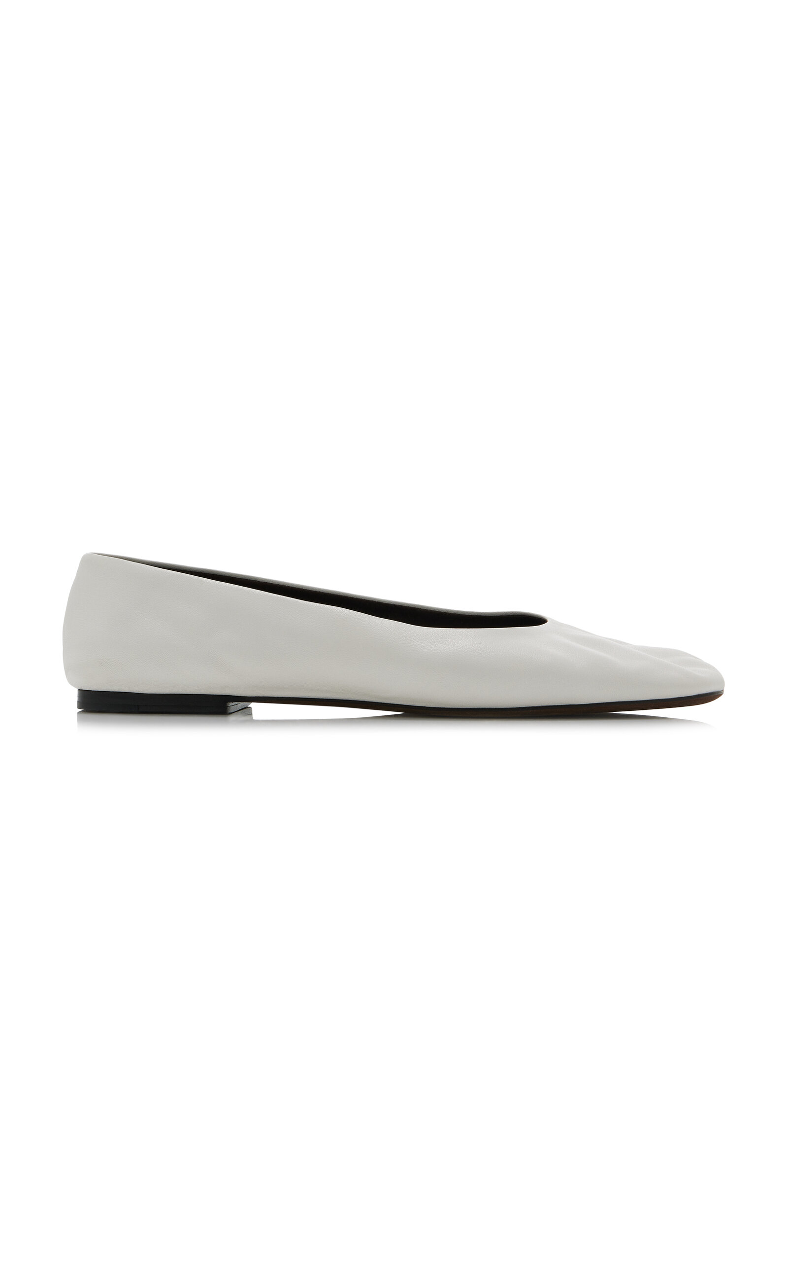 Square Leather Ballet Flats