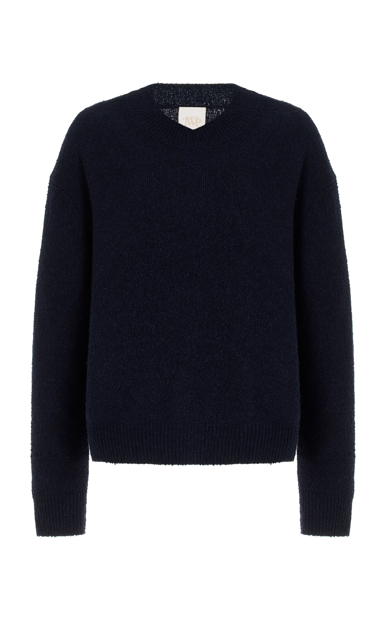 Shop Twp Nubby Cashmere And Silk-blend Sweater In Navy