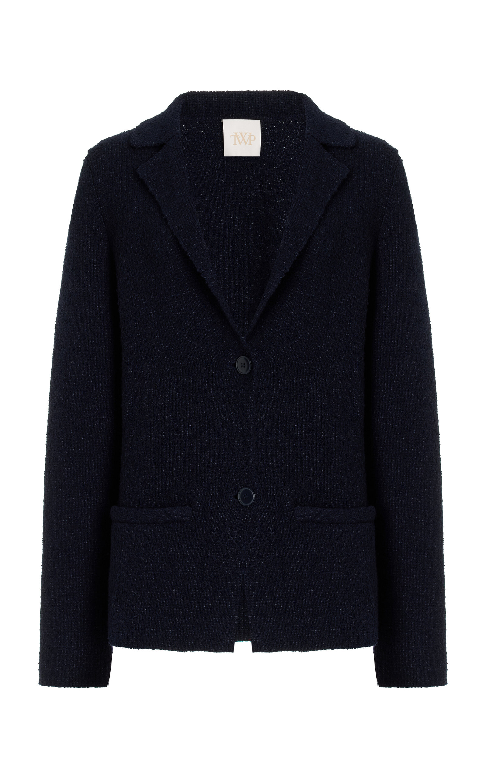 Shop Twp Nubby Cashmere-blend Blazer In Navy