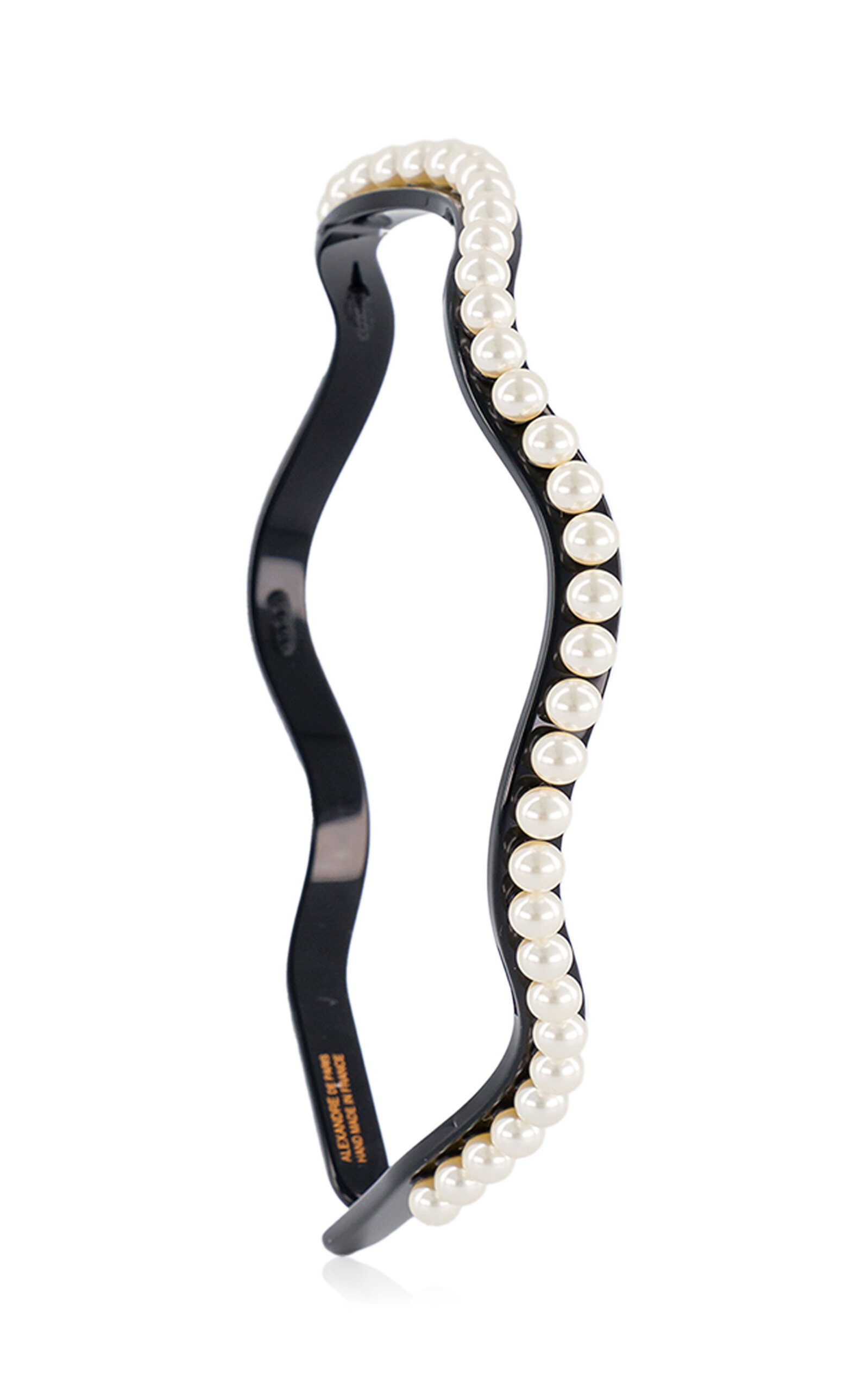 Alexandre De Paris Faux Pearl Headband In Black