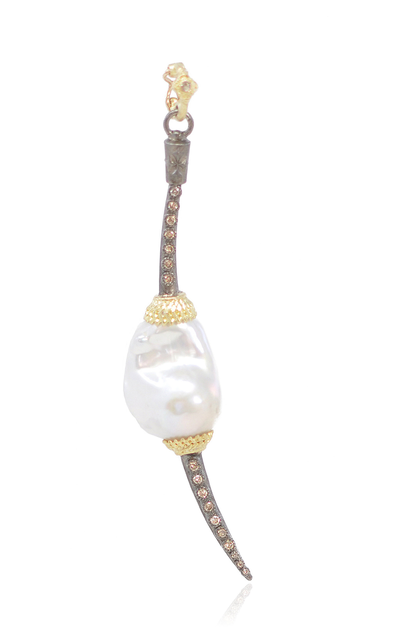 Shop Armenta 18k Yellow Gold And Sterling Silver Pearl Charm In White