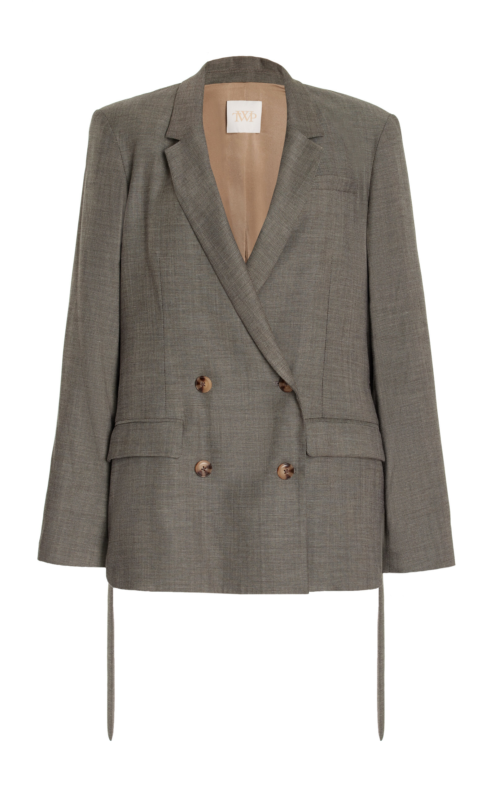 Shop Twp Wool-twill Smoking Jacket In Taupe