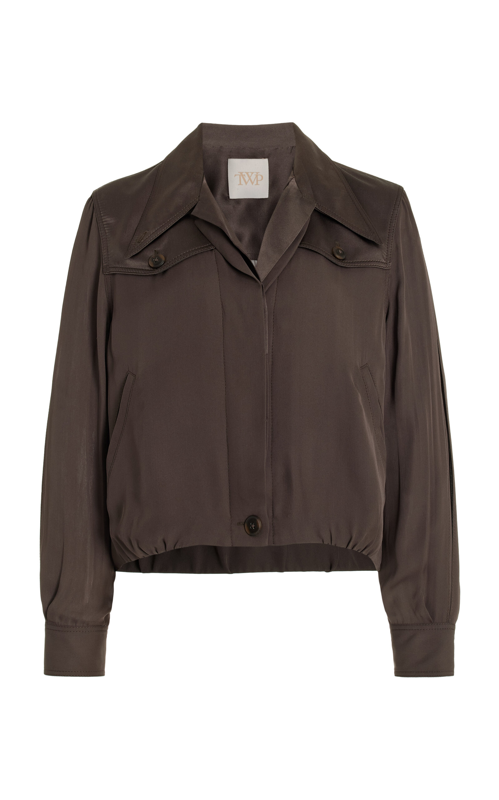 Shop Twp Hep Silk-charmeuse Shirt In Brown