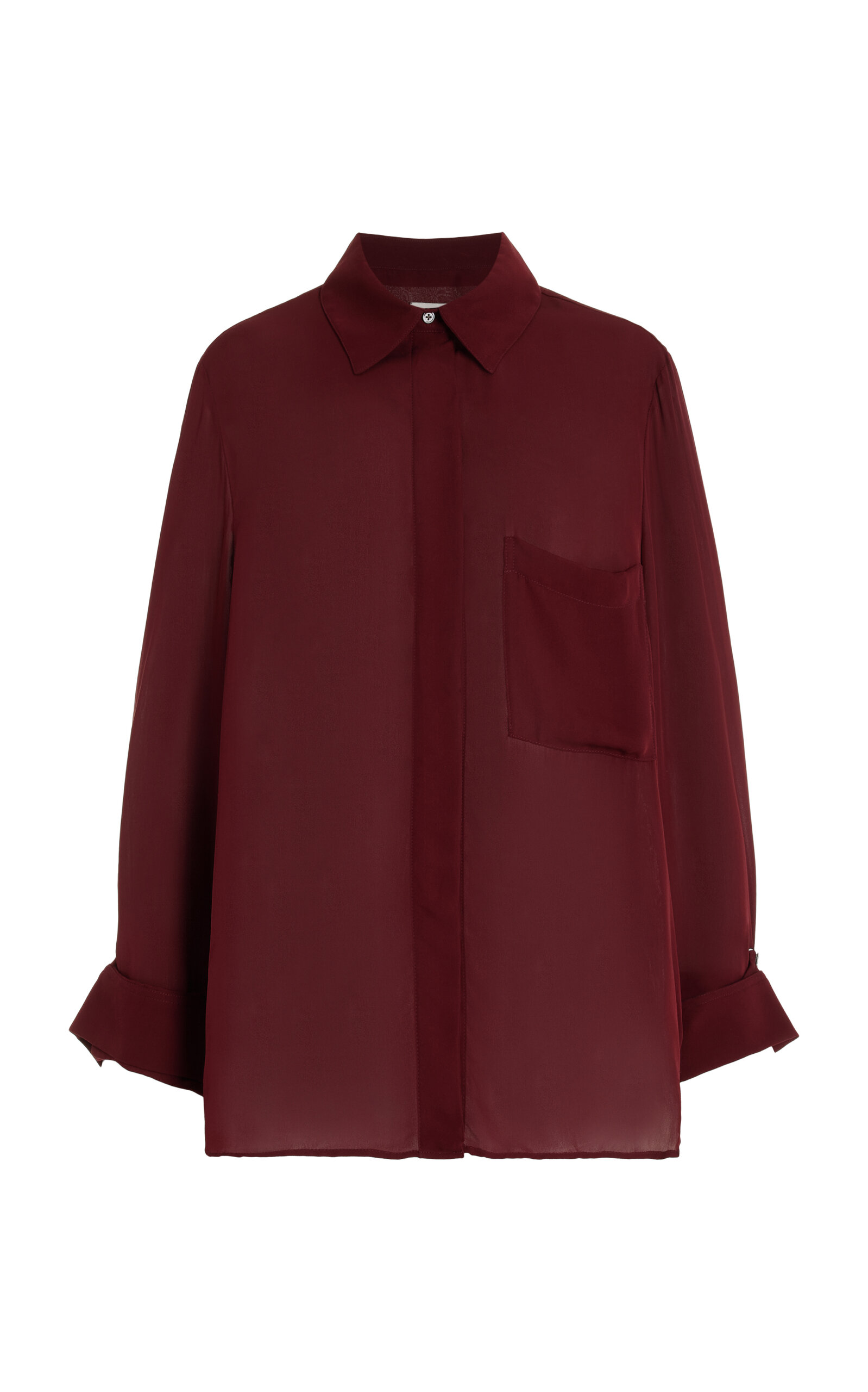 Twp New Morning After Washed Georgette Shirt In Burgundy