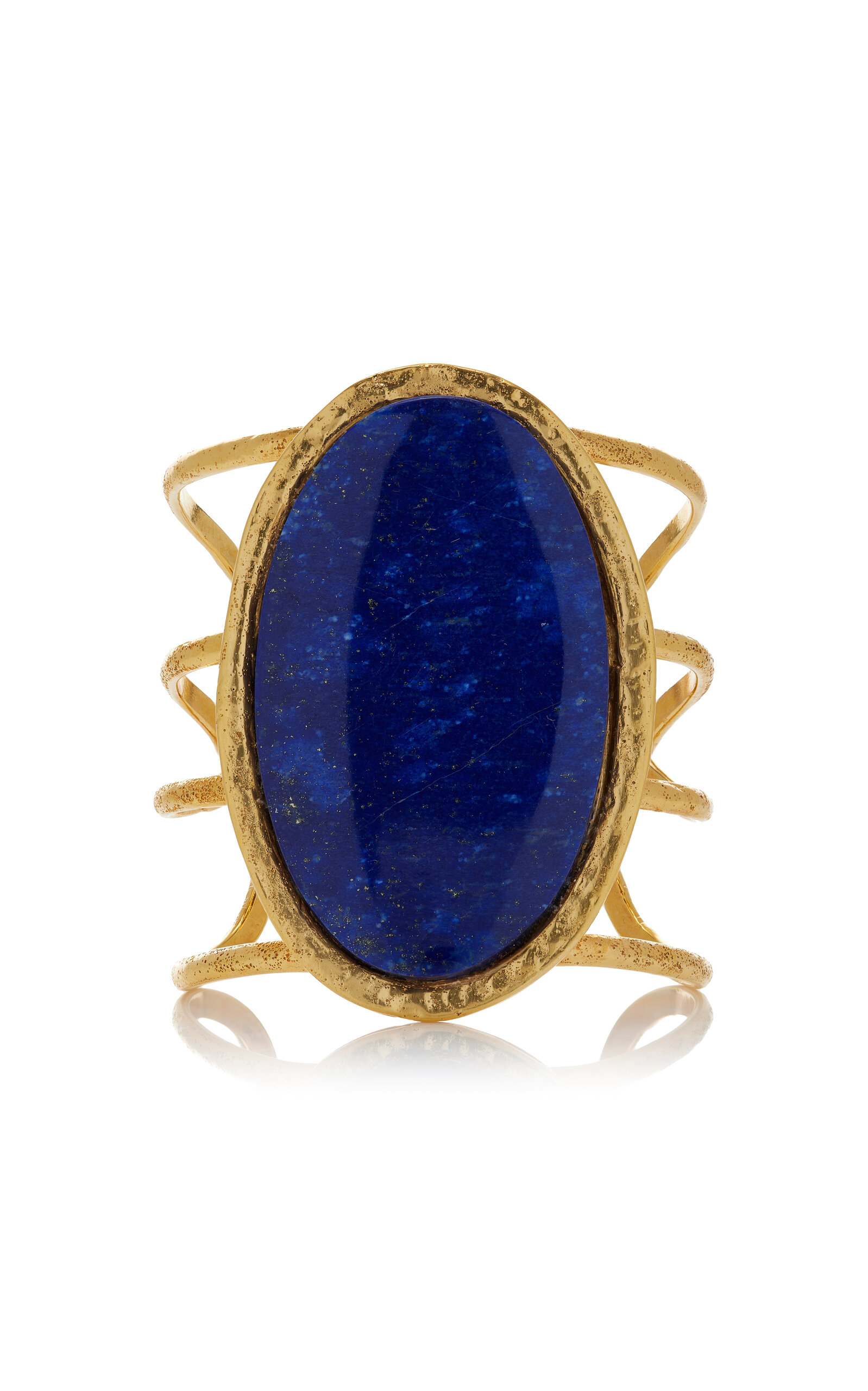 Sterling Silver Gold Plated 18k Vermeil One-of-a-Kind Lapis Cuff Bracelet