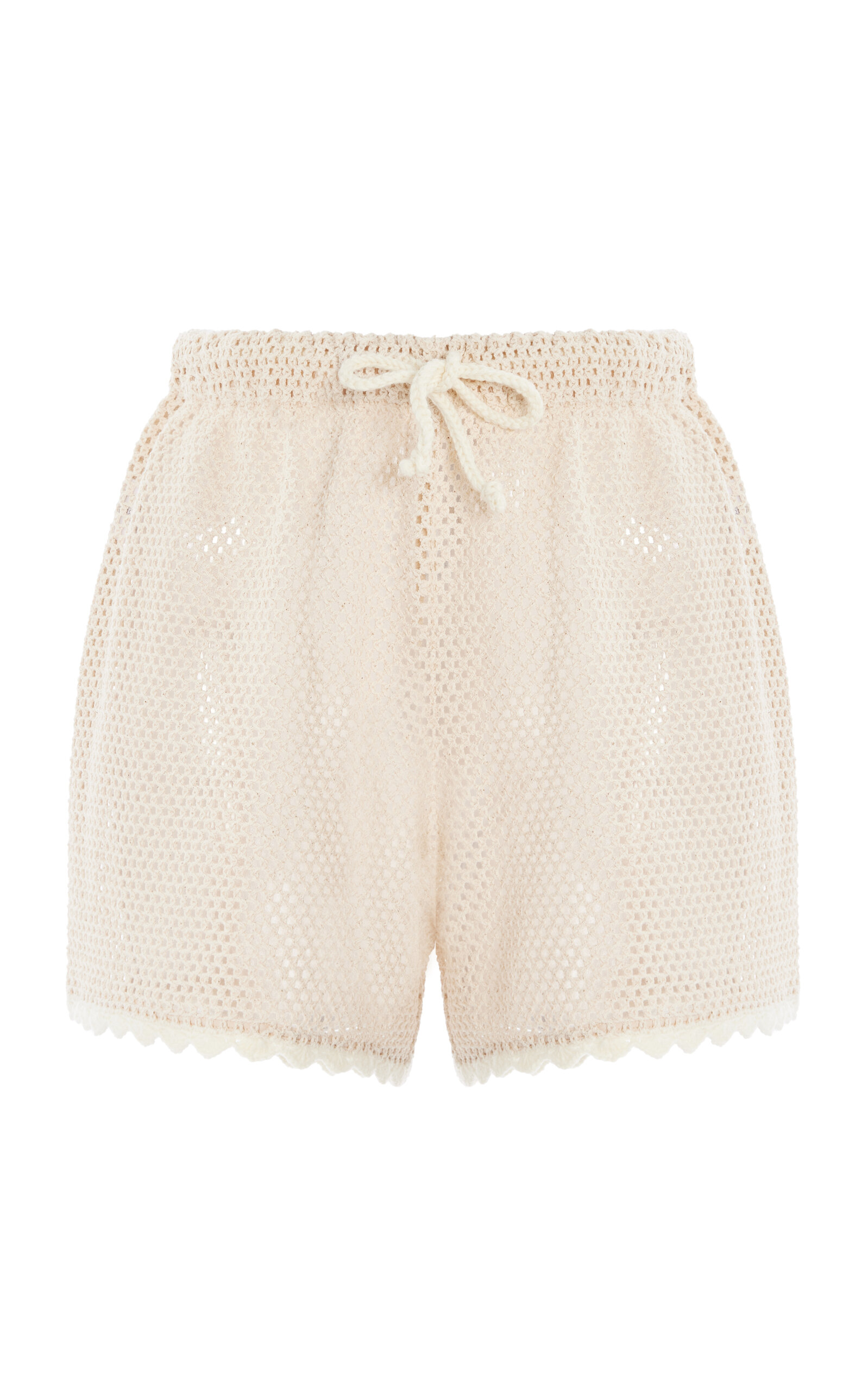 Shop Sea Sally Crocheted Cotton Shorts In Tan