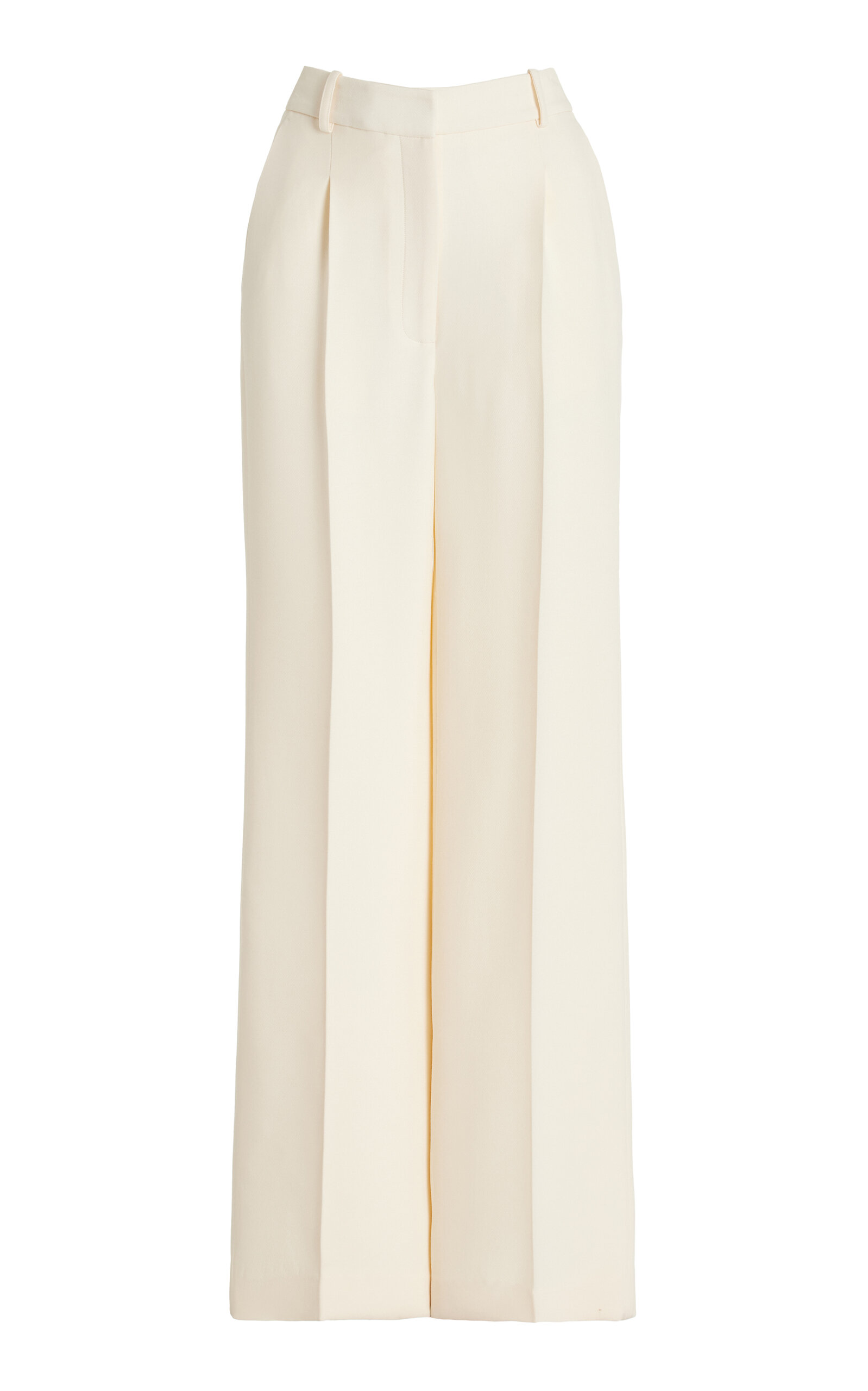 Pleated Wool-Silk Trousers