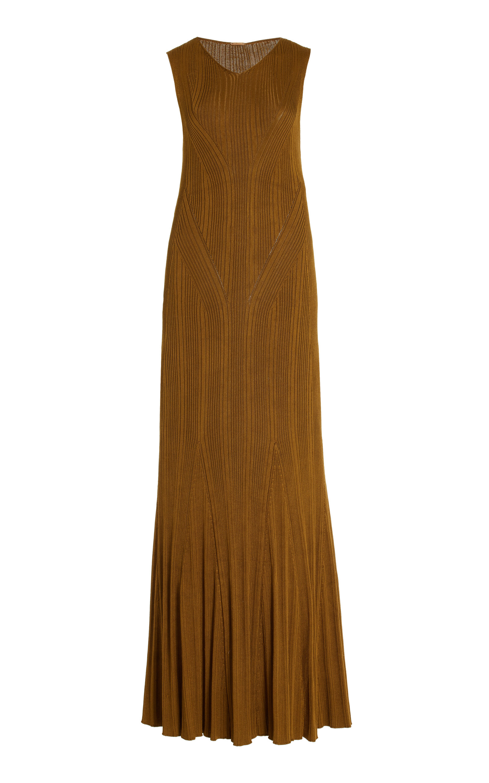 Ribbed Silk Maxi Dress