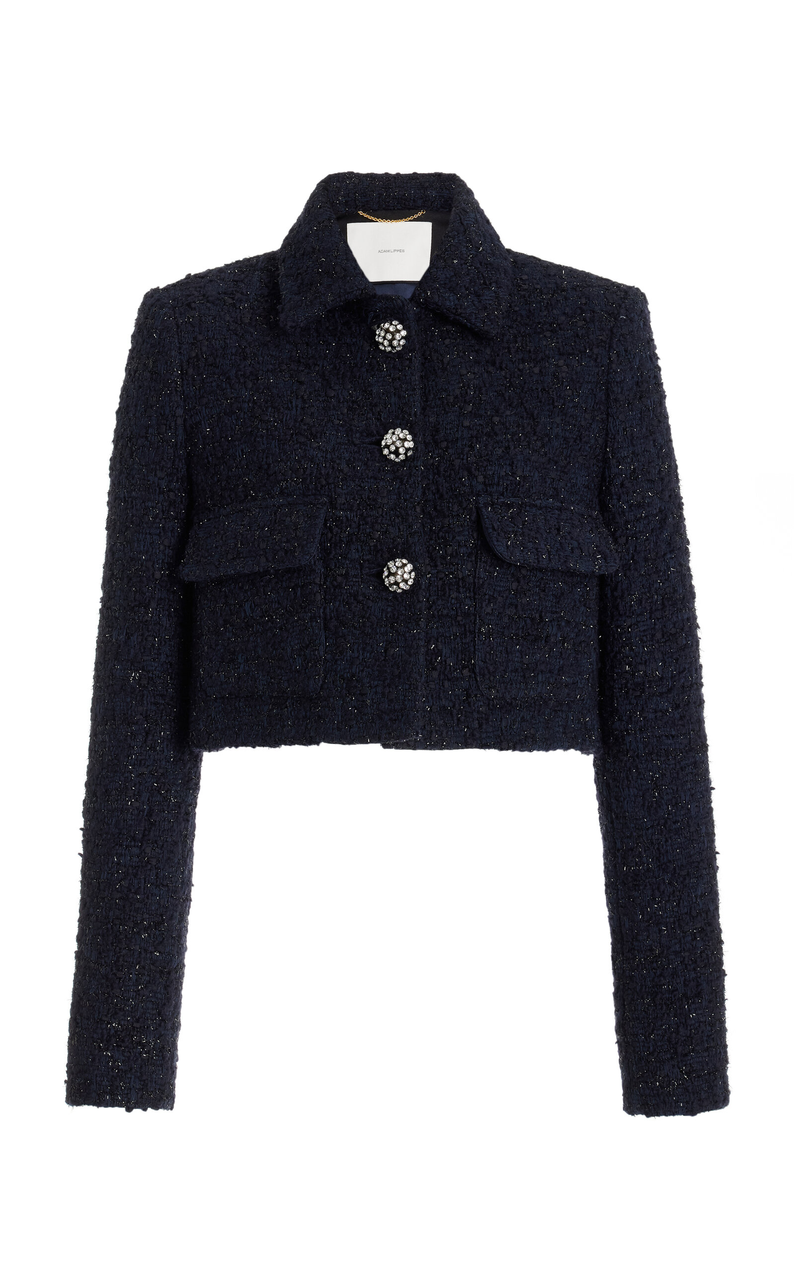 Shop Adam Lippes Tweed Jacket In Navy