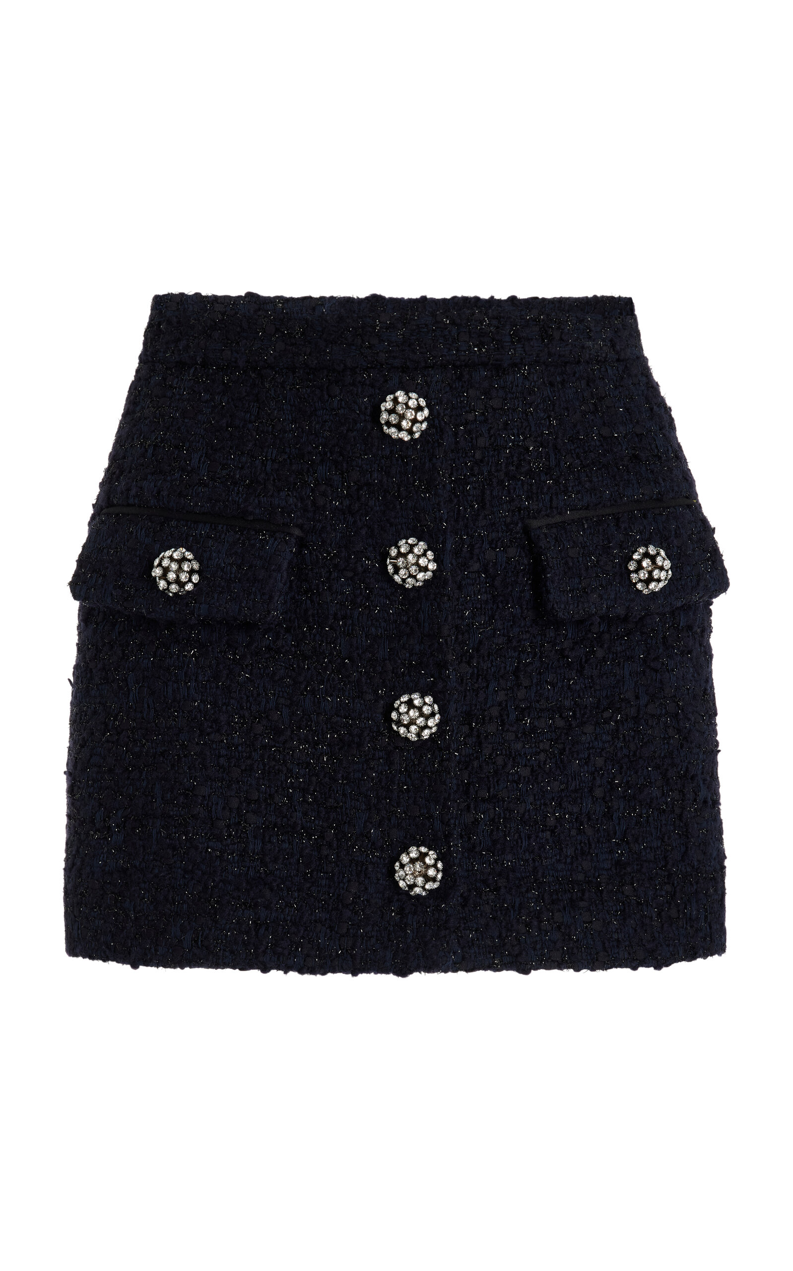 Crystal-Embellished Tweed Mini Skirt