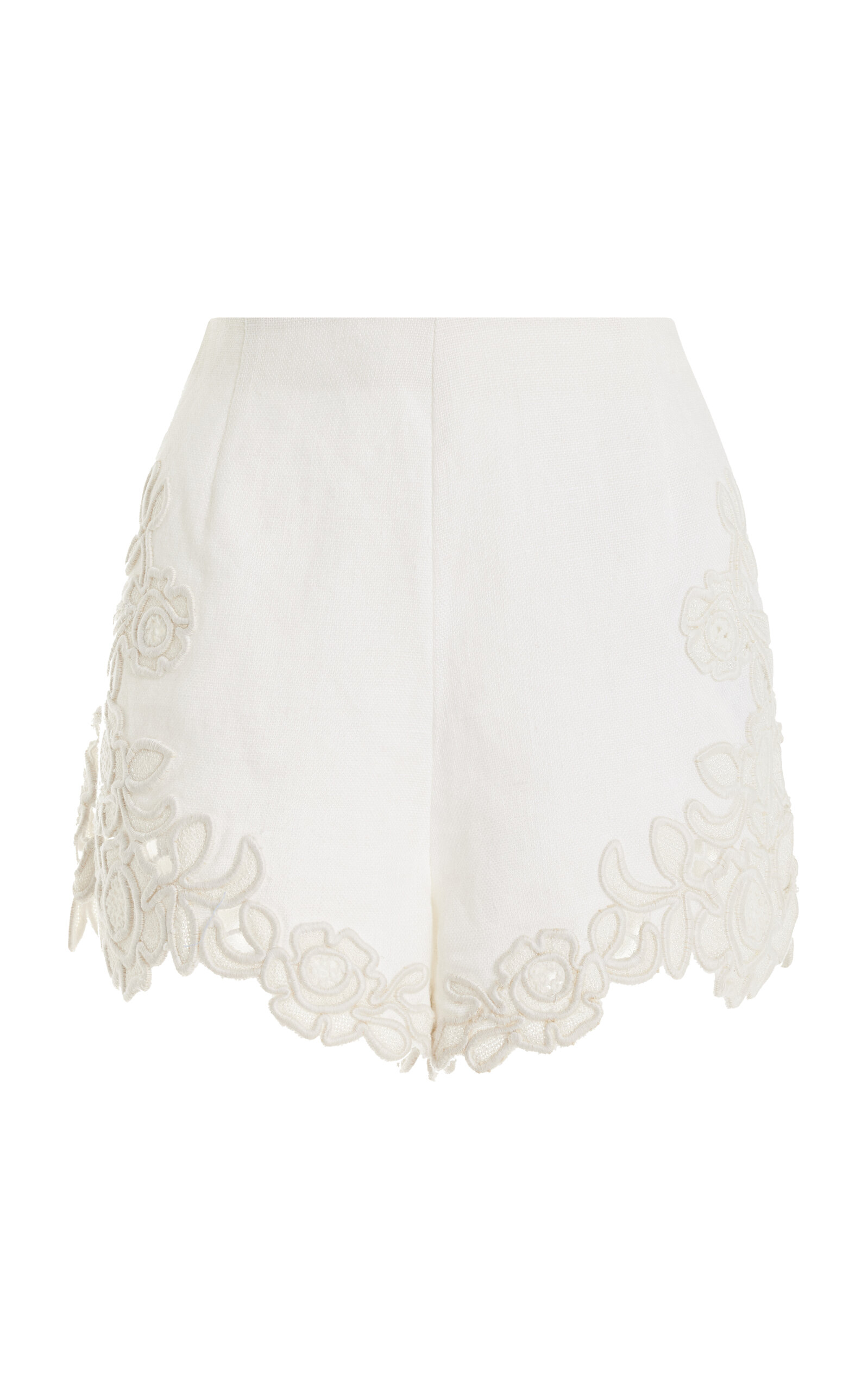 Shop Cult Gaia Suni Embroidered Linen Shorts In White