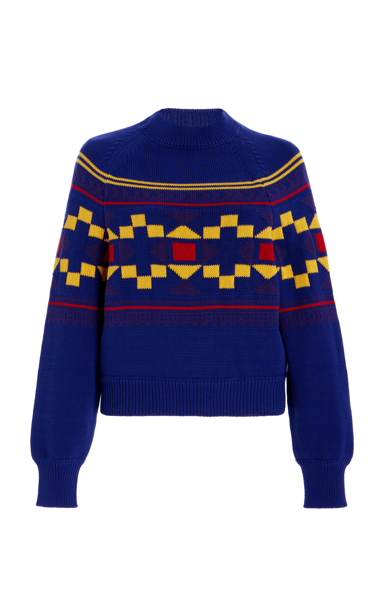 Lara Fair Isle Knit Cotton Sweater