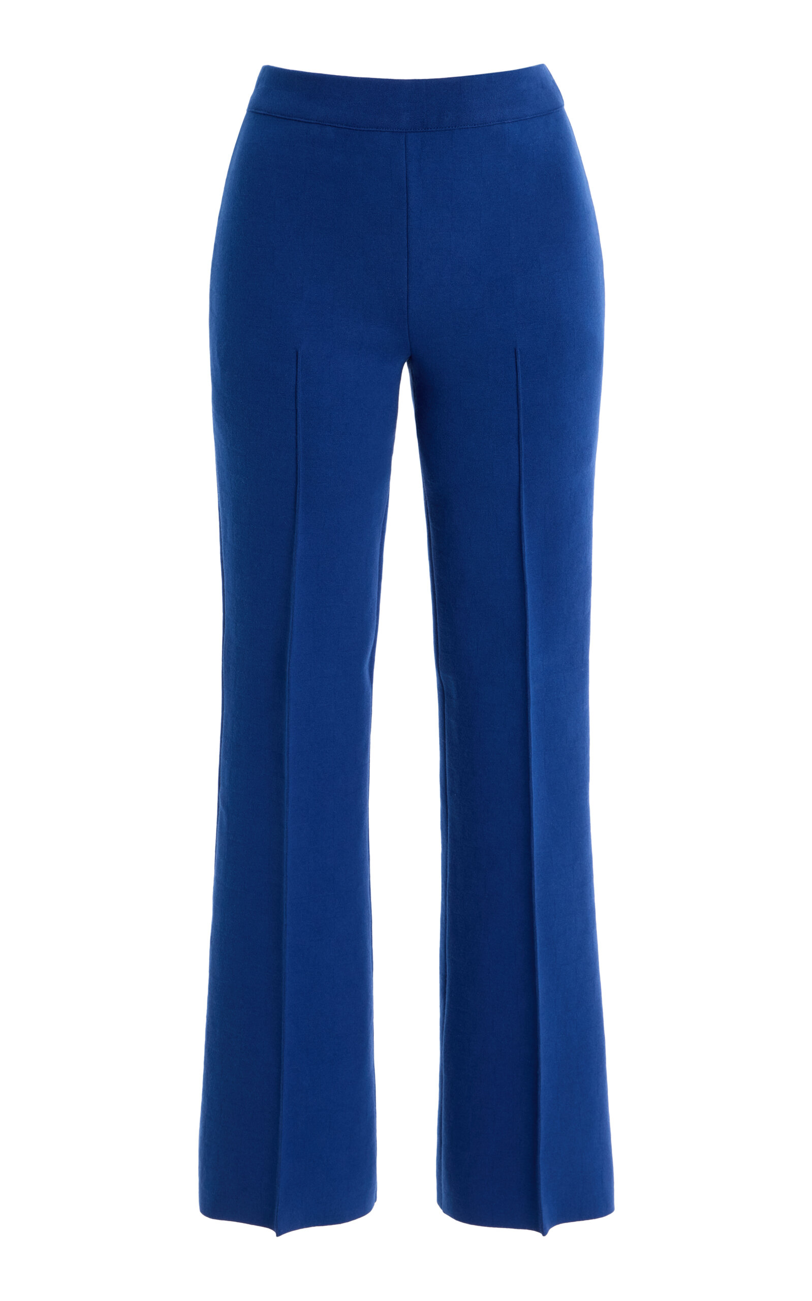 Stretch-Cotton Knit Cropped Flared Pants