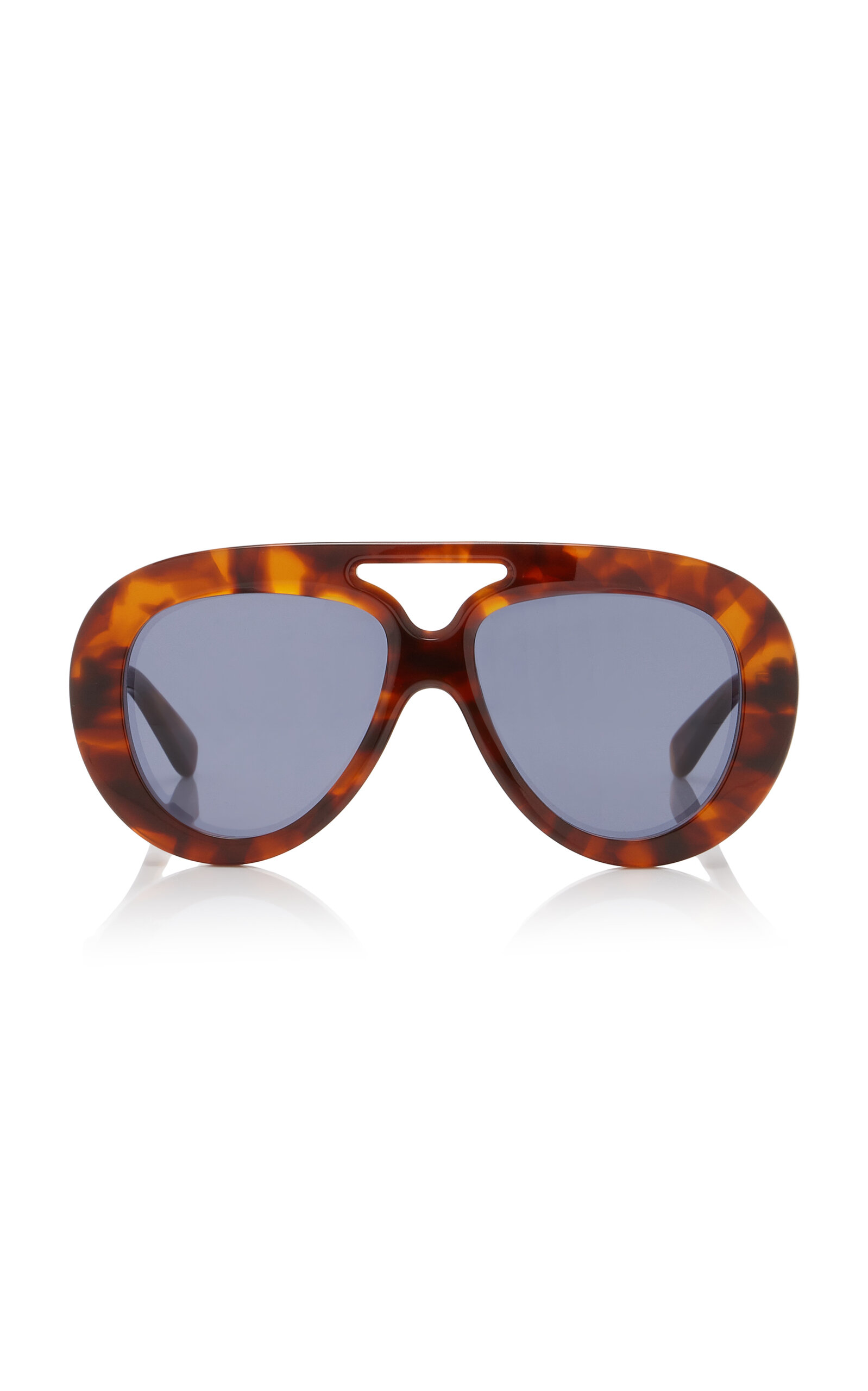 Shop Loewe Curvy Oversized Aviator-frame Acetate Sunglasses In Brown