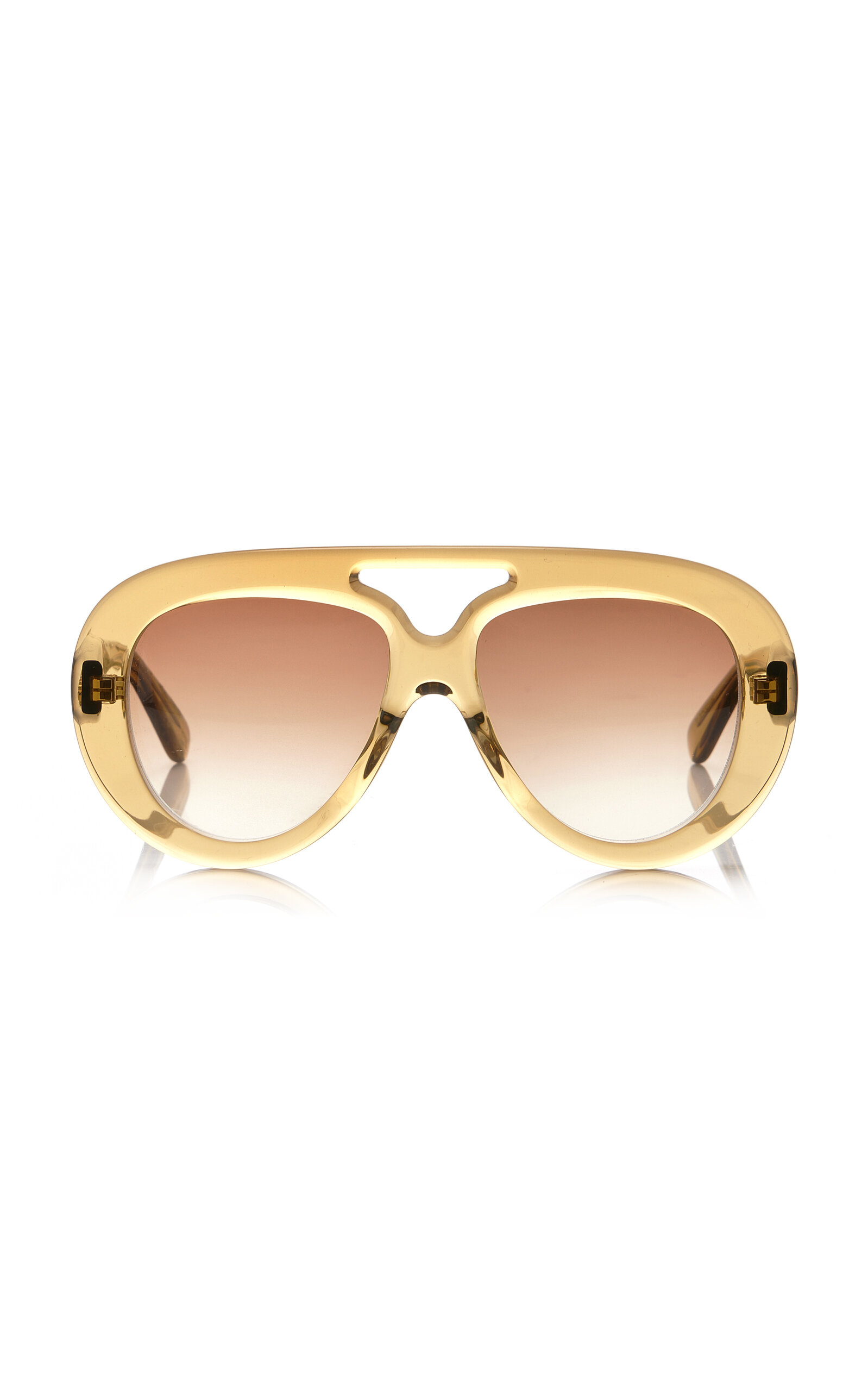 Oversized Aviator-Frame Acetate Sunglasses