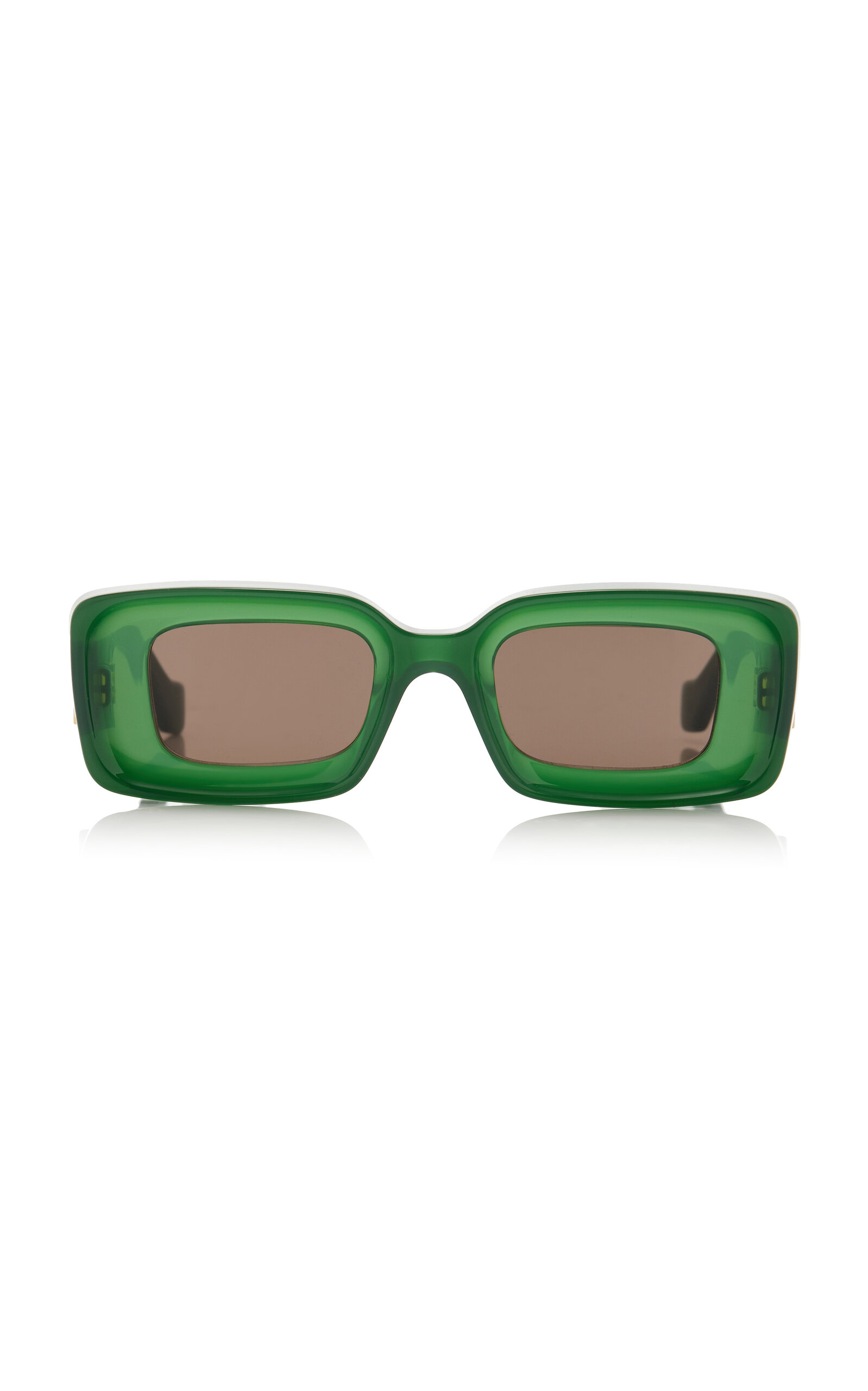 Shop Loewe Anagram Square-frame Acetate Sunglasses In Green