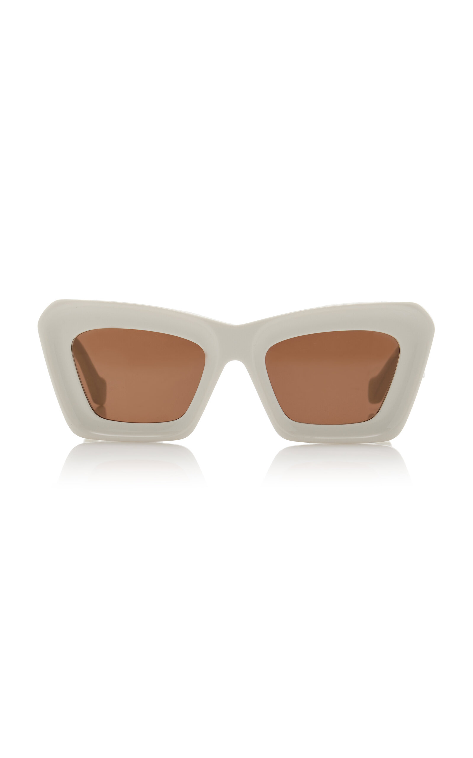 Shop Loewe Anagram Oversized Square-frame Acetate Sunglasses In White