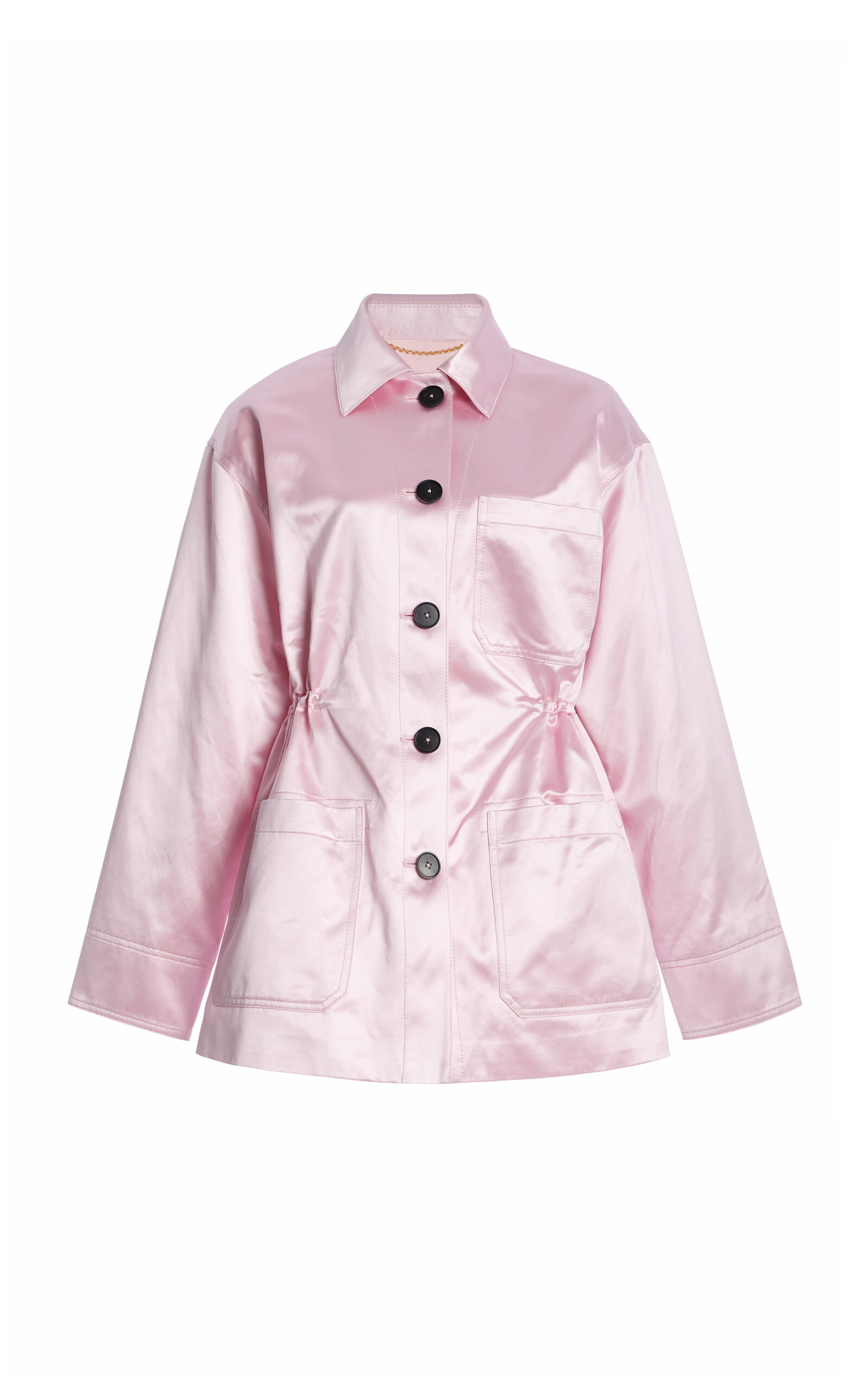 Silk-Cotton Duchesse Satin Barn Jacket